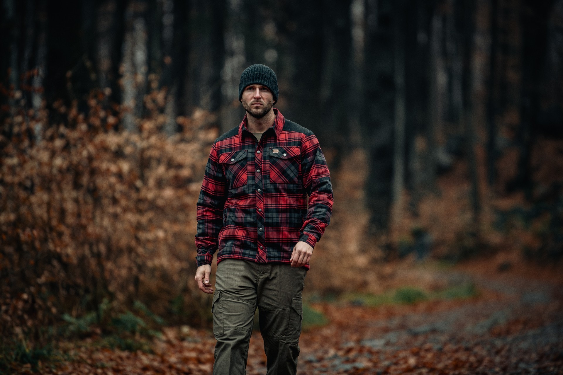 Helikon-Tex - Winter Warden Long Sleeve Hemd - Slate Crimson Plaid