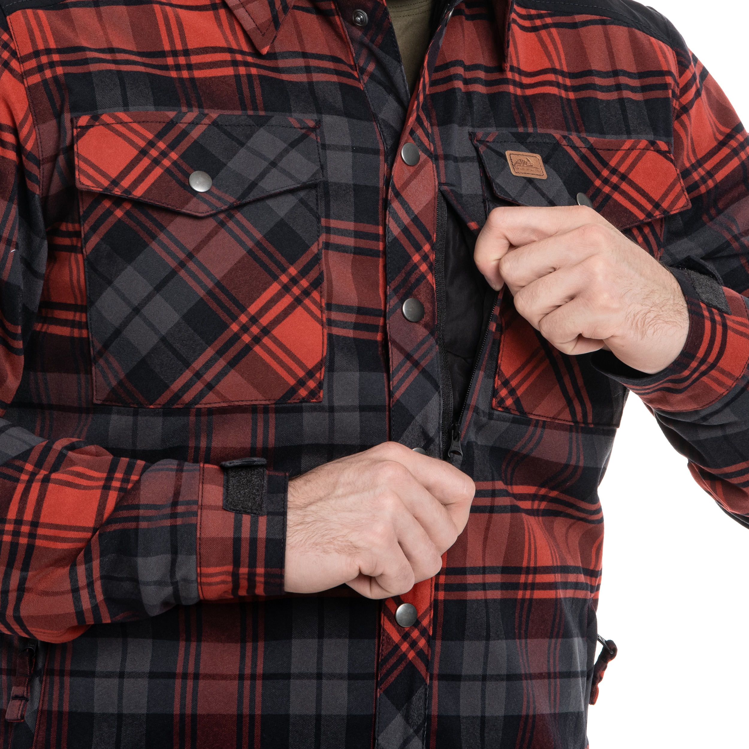 Helikon-Tex - Winter Warden Long Sleeve Hemd - Slate Crimson Plaid