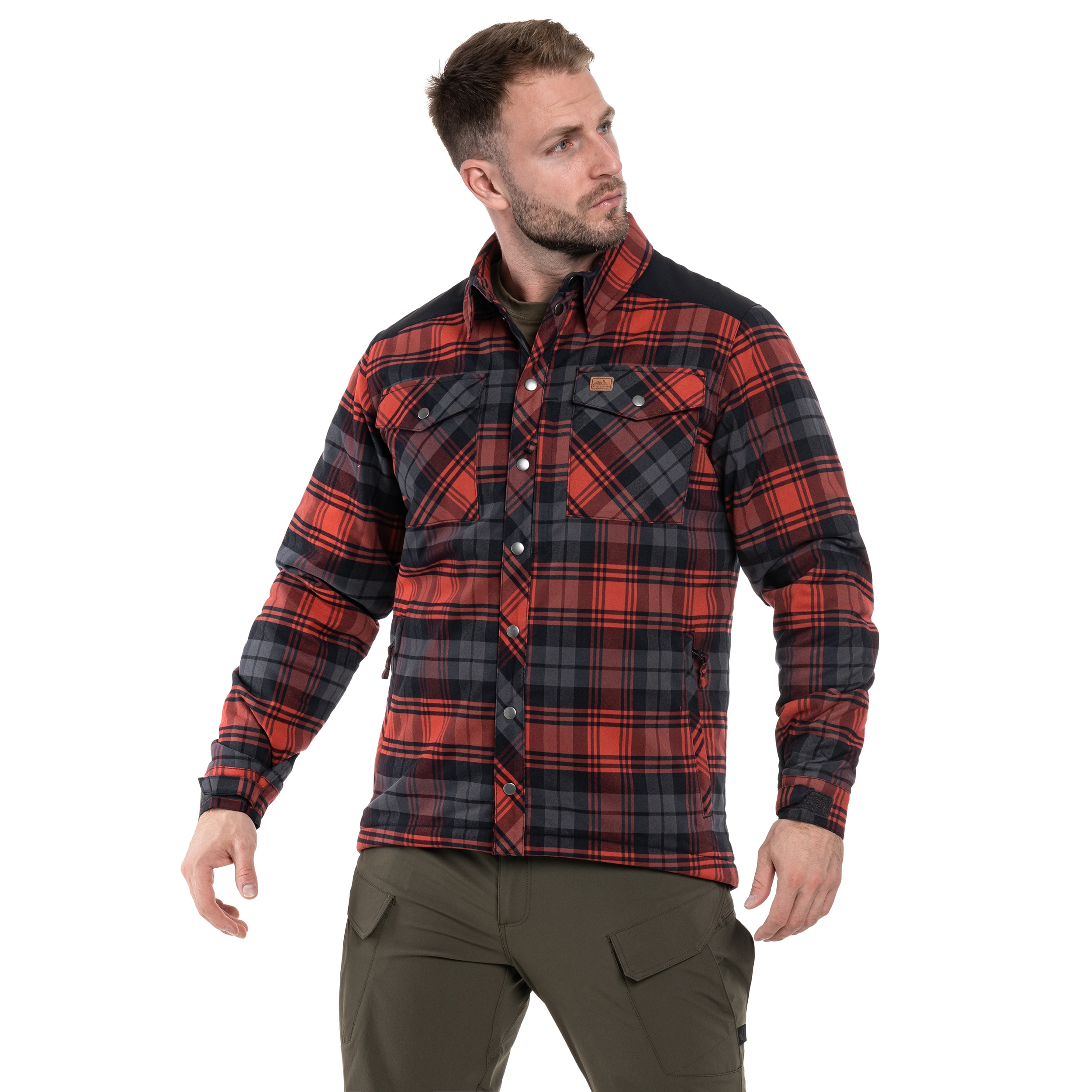 Helikon-Tex - Winter Warden Long Sleeve Hemd - Slate Crimson Plaid