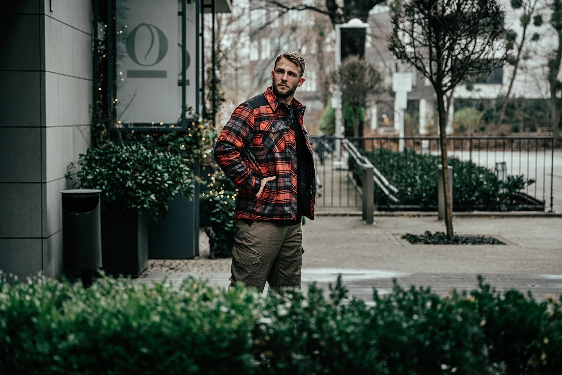 Helikon-Tex - Winter Warden Long Sleeve Hemd - Slate Crimson Plaid