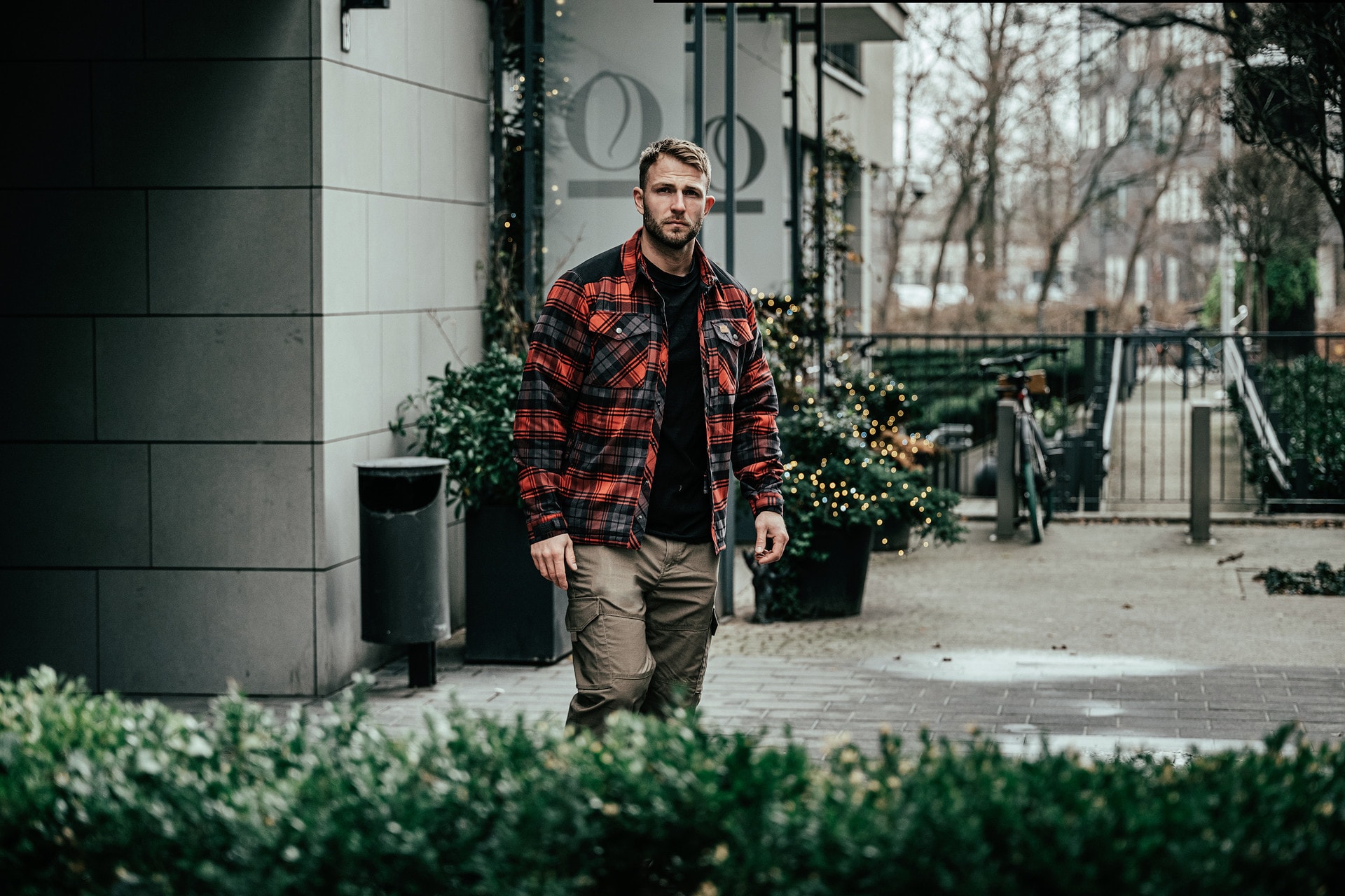 Helikon-Tex - Winter Warden Long Sleeve Hemd - Slate Crimson Plaid