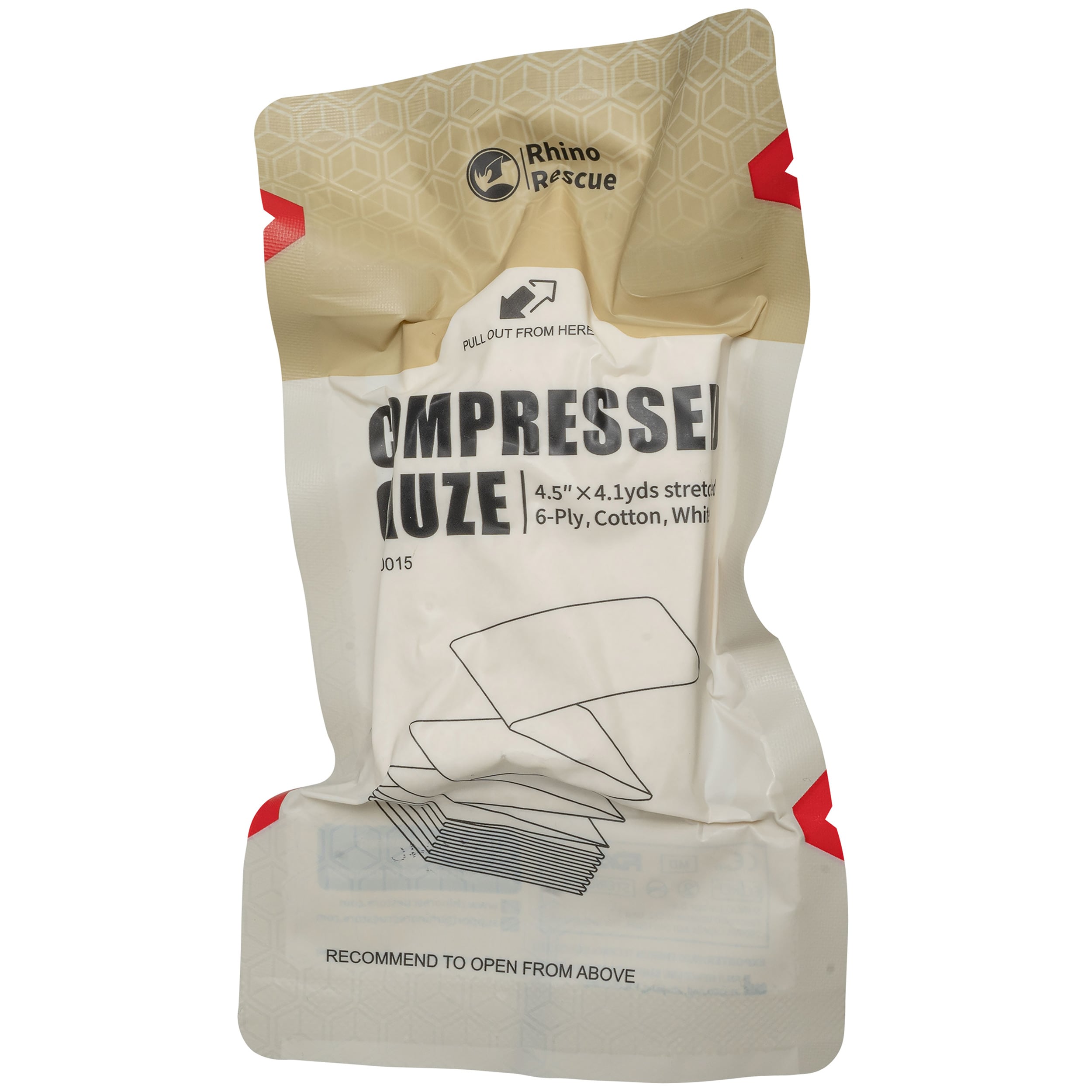 Rhino Rescue - Quick Response Kompressionsgaze 11,4 x 375 cm - White