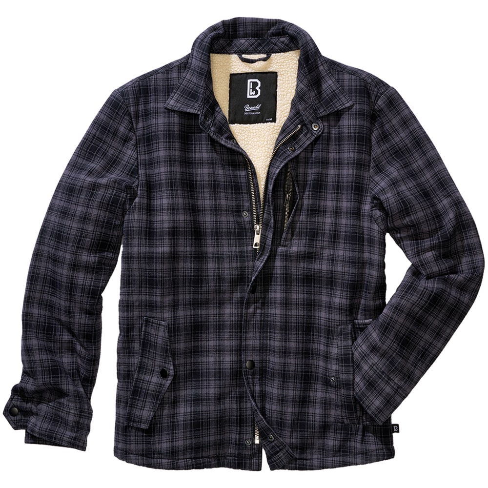 Brandit Classic Sherpa Jacket Jacke Anthracite Black Checkered online kaufen MILITARY.EU Shop