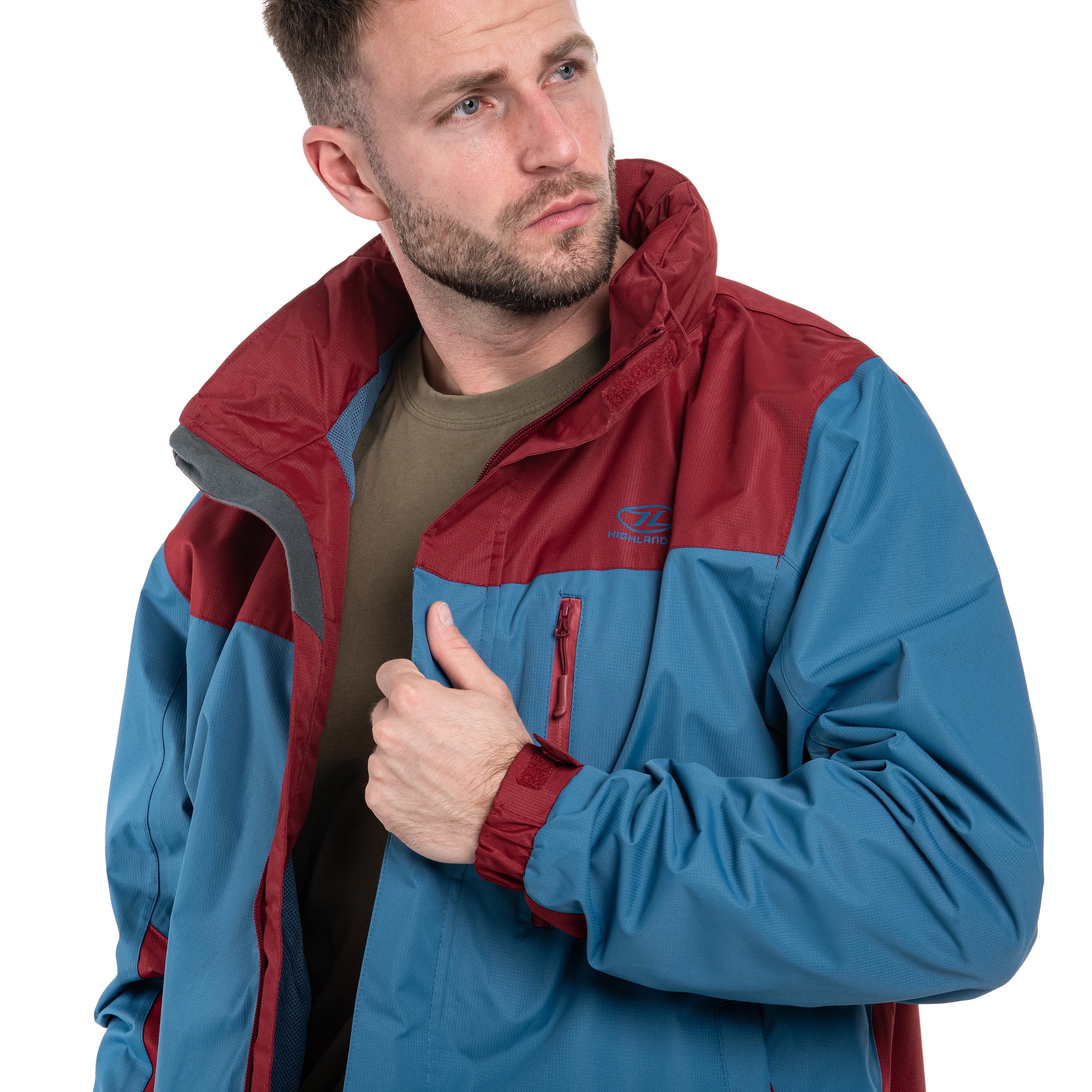 Highlander Outdoor - Kerrera Jacke - Petrol / Burgundy