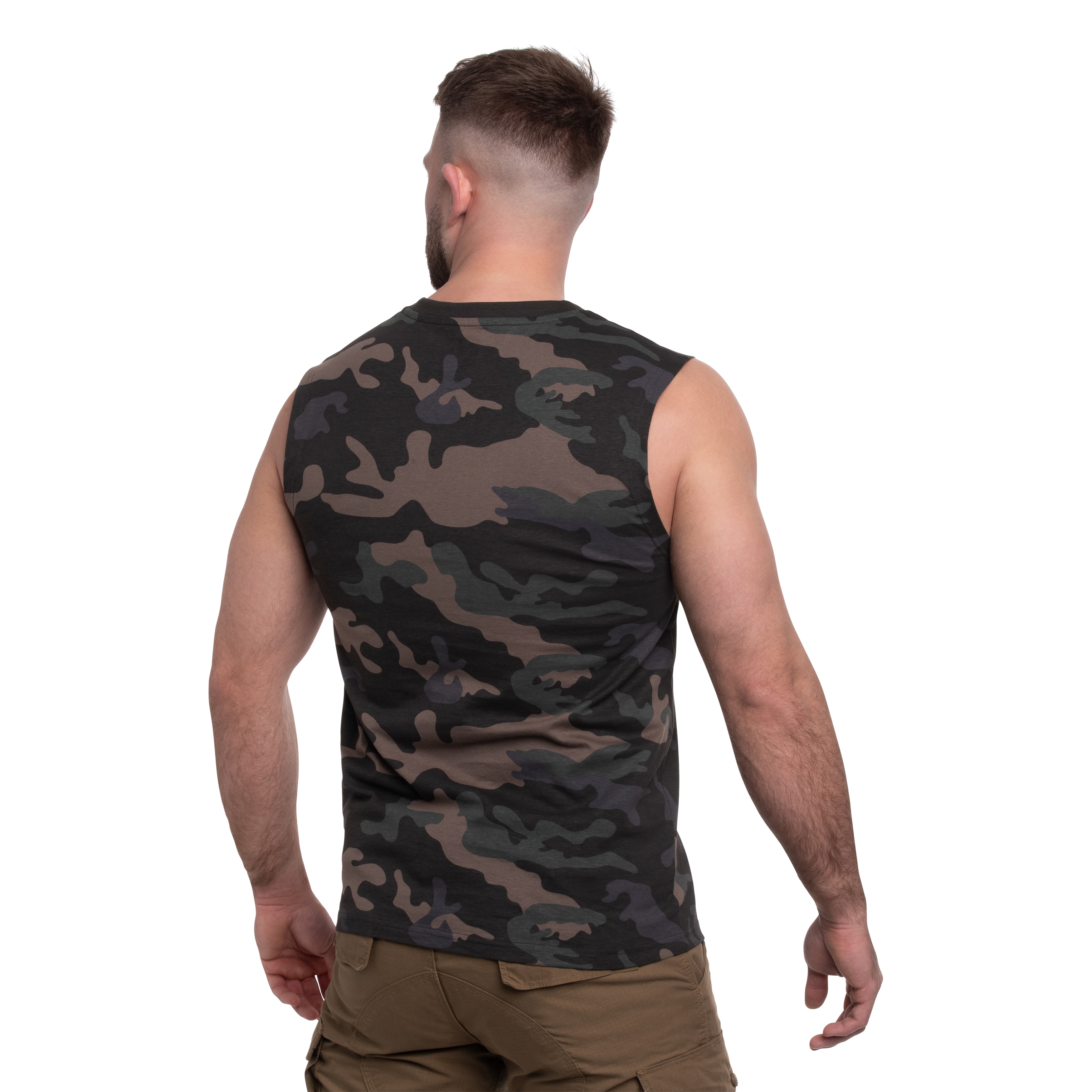 Brandit - Sleeveless Tank Top T-Shirt - Dark Camo