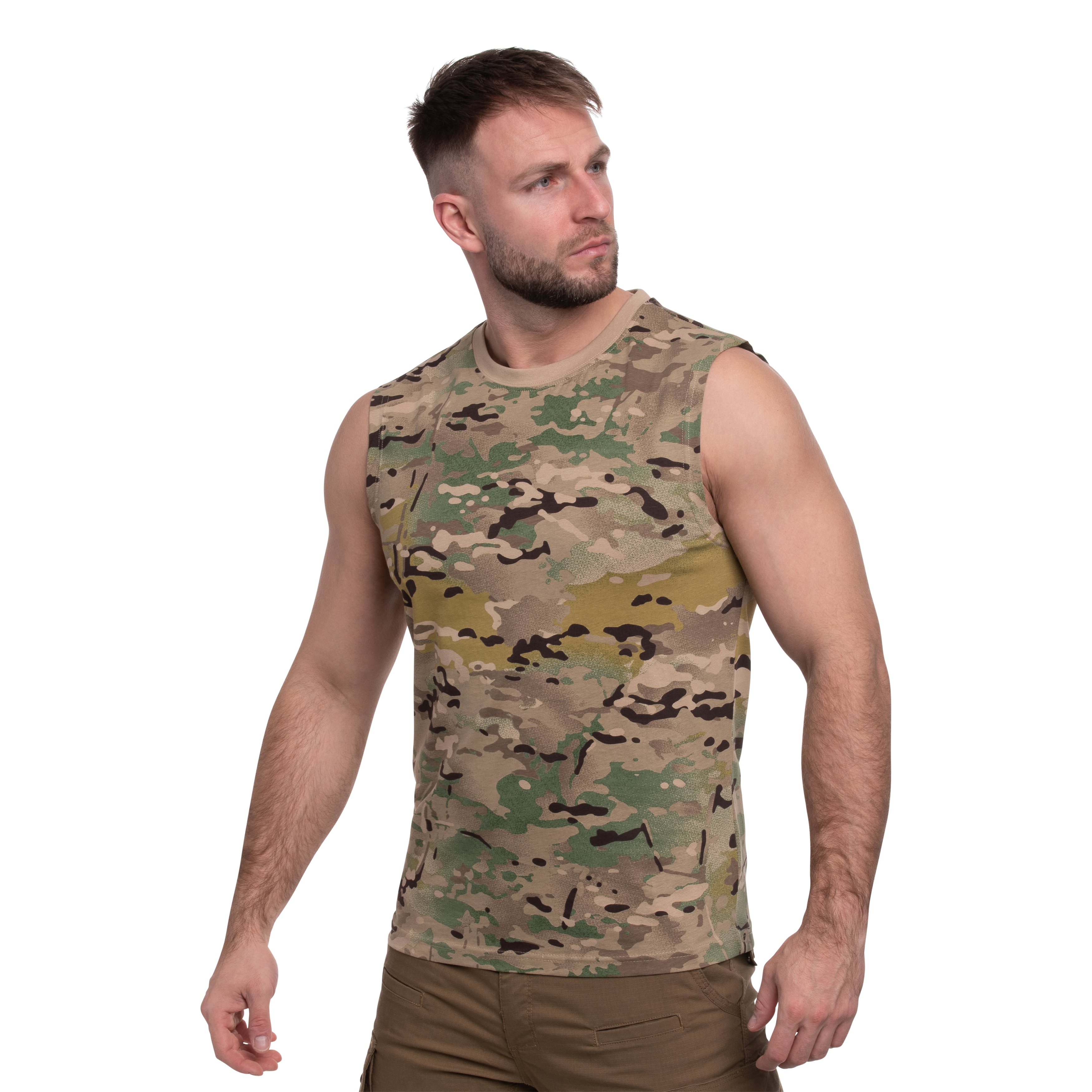 Brandit - Sleeveless Tank Top T-Shirt - Tactical Camo