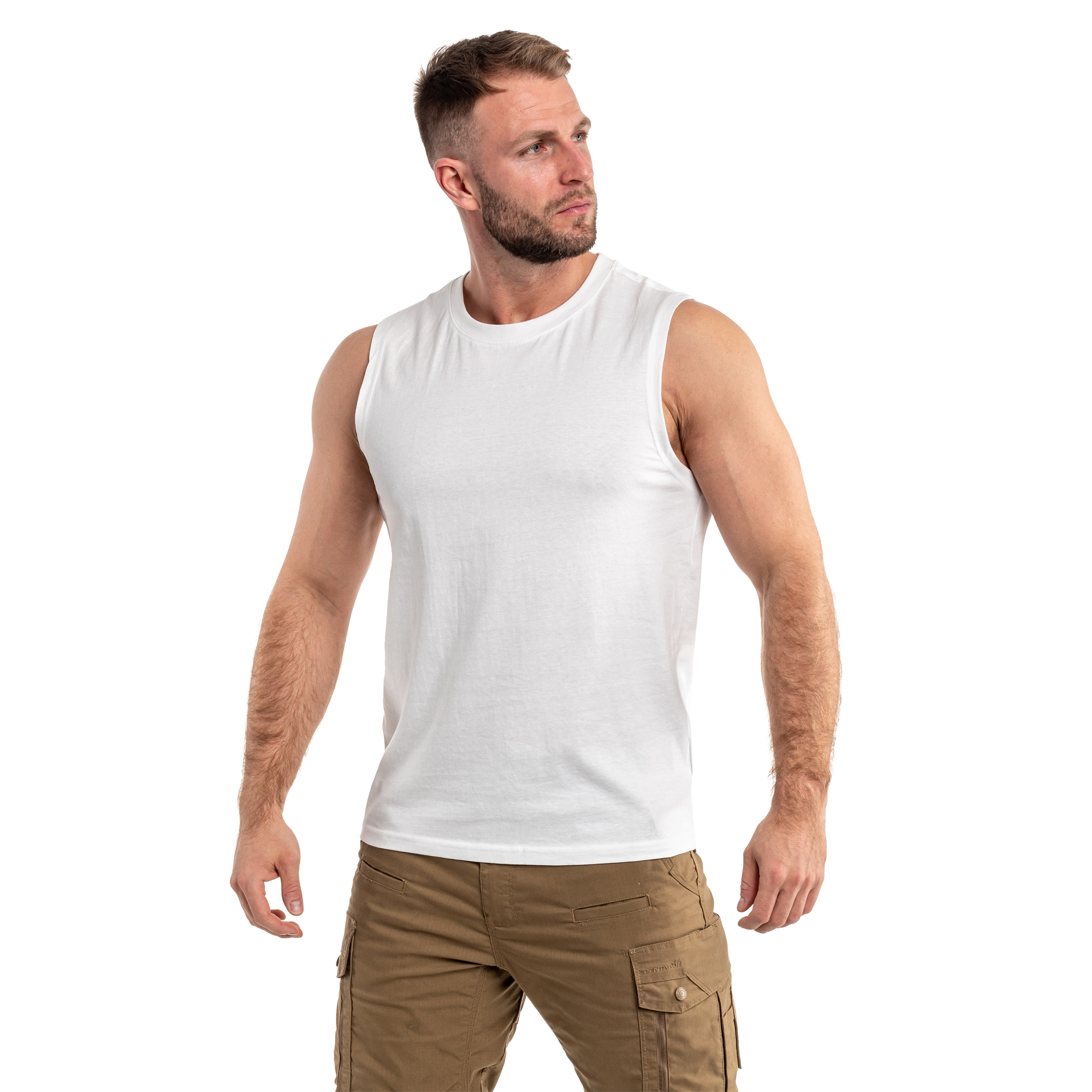 Brandit - Sleeveless Tank Top T-Shirt - White