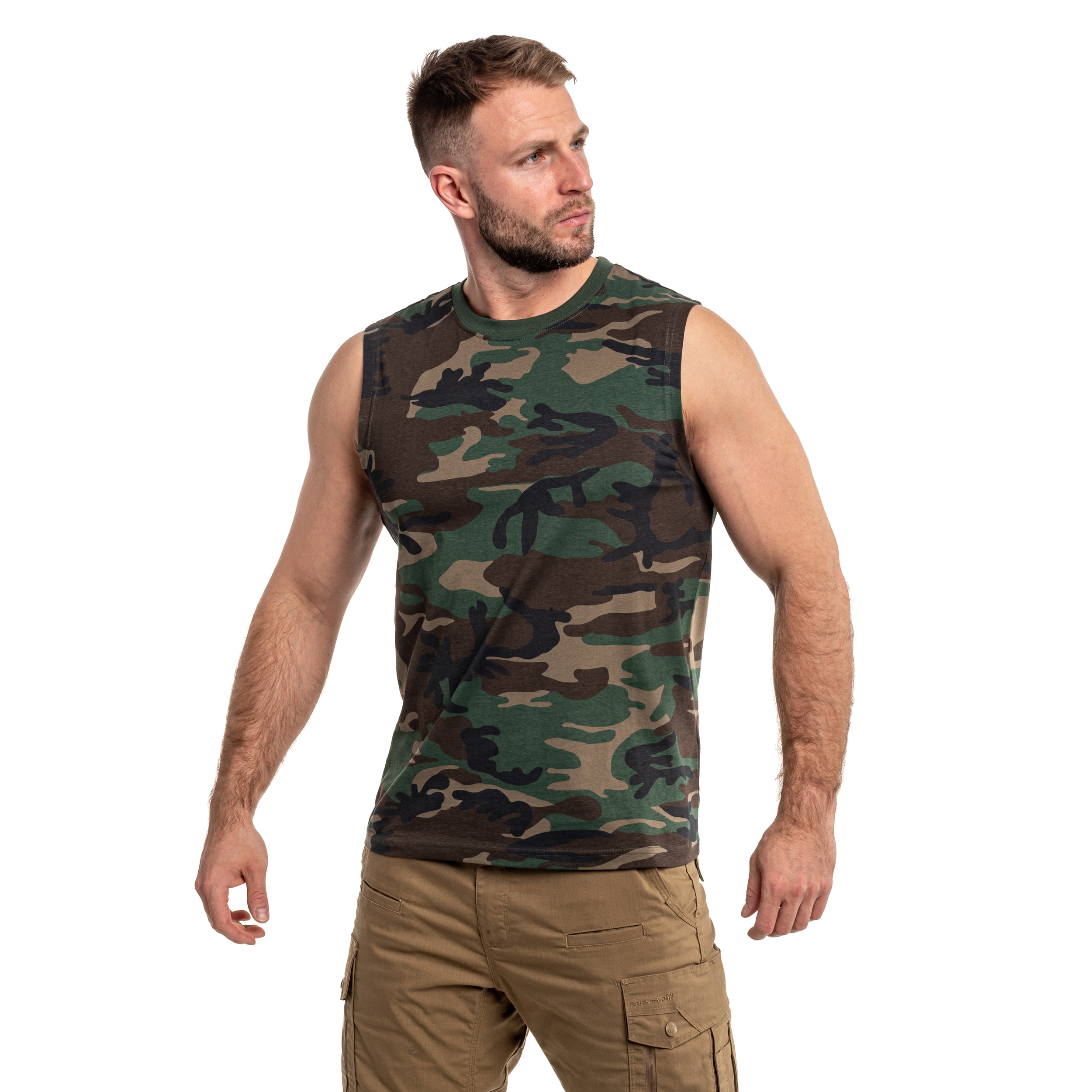 Brandit - Tank Top Sleeveless - ärmelloses T-Shirt - Woodland