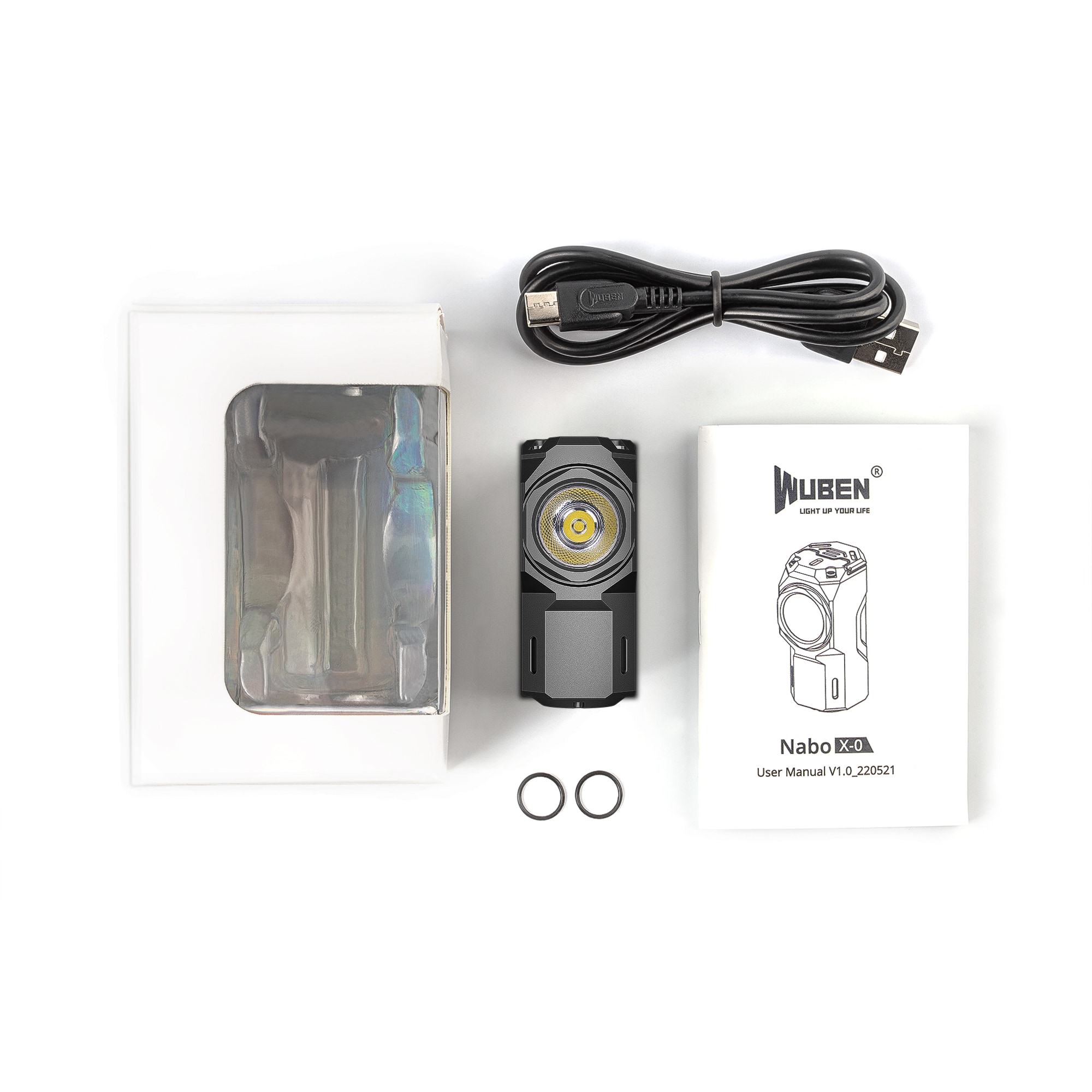 Wuben - X0 Grey Taschenlampe - 900 Lumen