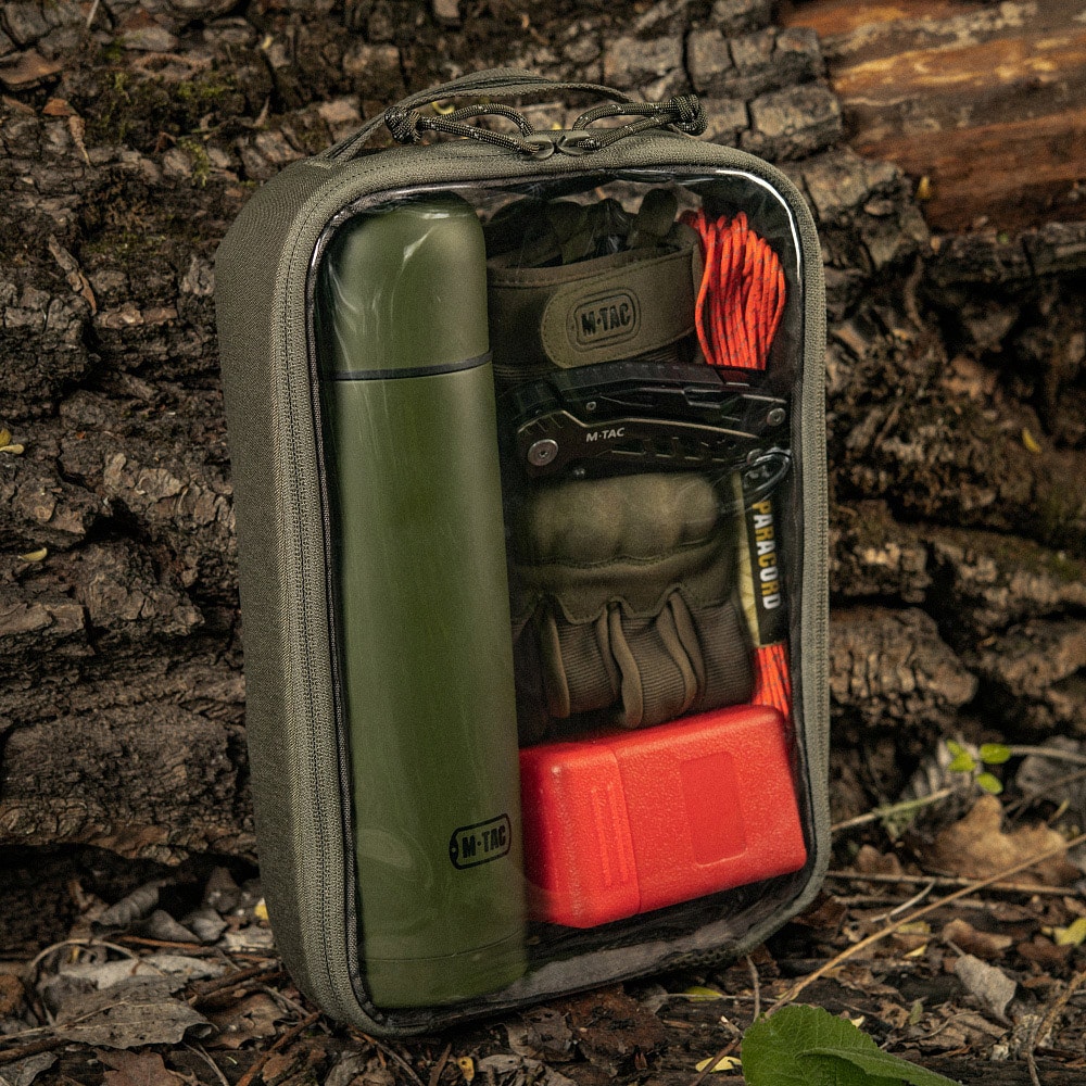 M-Tac - Elite Large - Organizer (30 x 19 cm) - Durchsichtig Ranger Green