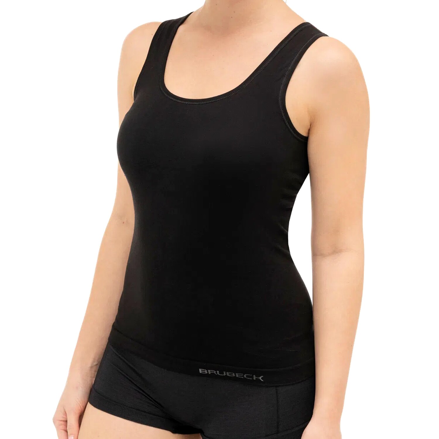 Tank Top Brubeck Comfort Cotton - Damen T-Shirt - Black