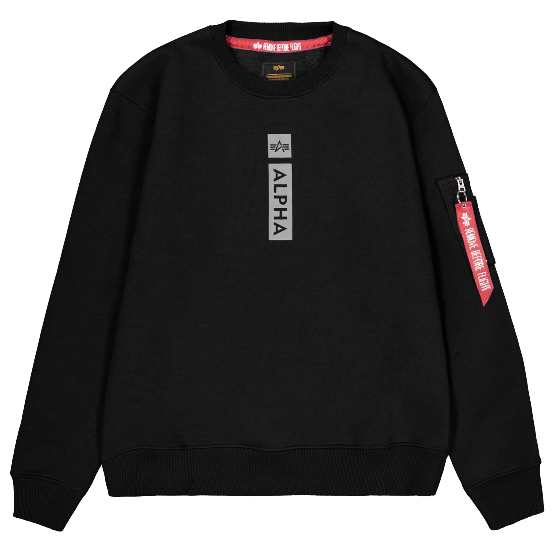 Alpha Industries - Reflective Print Sweater - Sweatshirt - Black