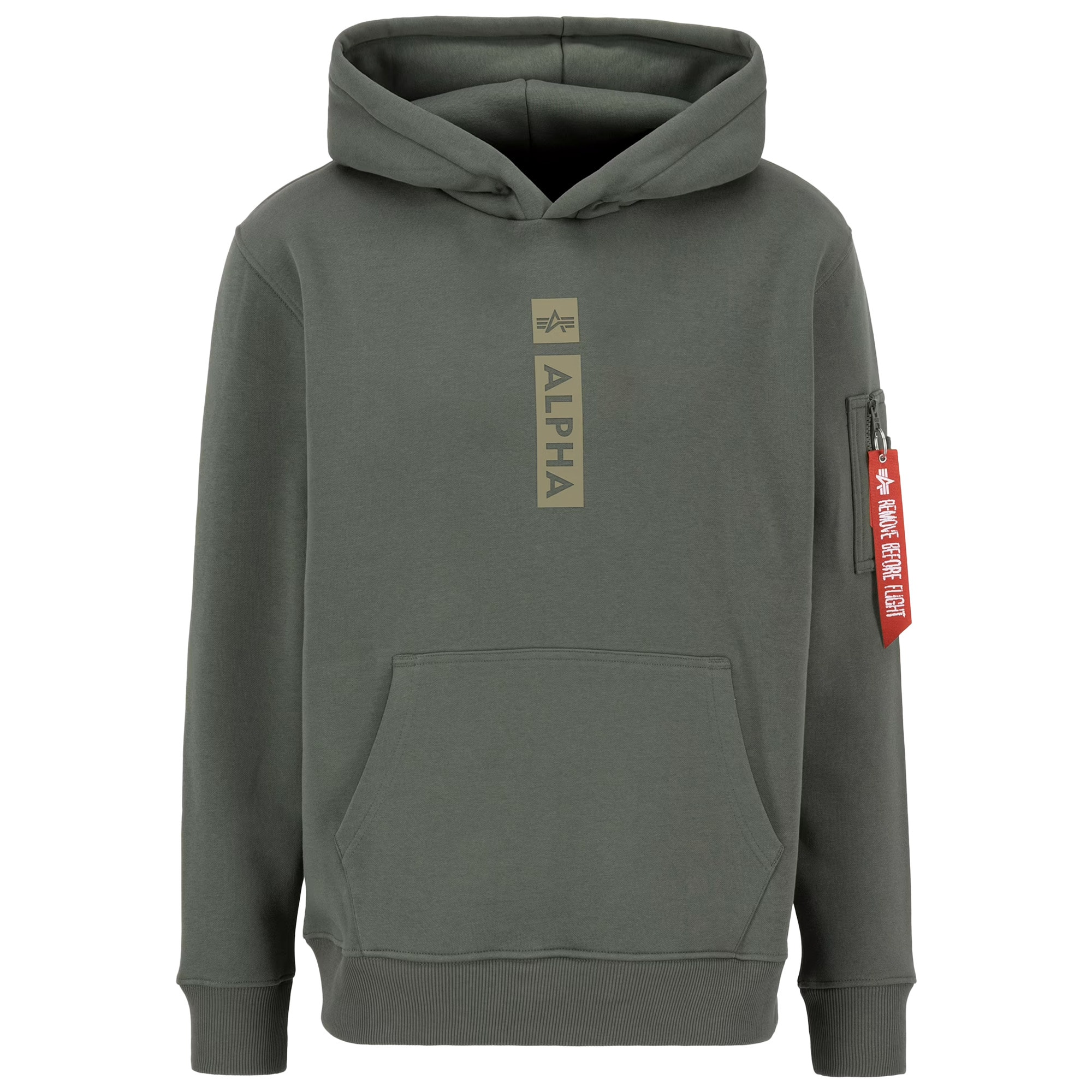 Alpha Industries - Alpha Puff Print Hoodie - Sweatshirt - Dark Olive