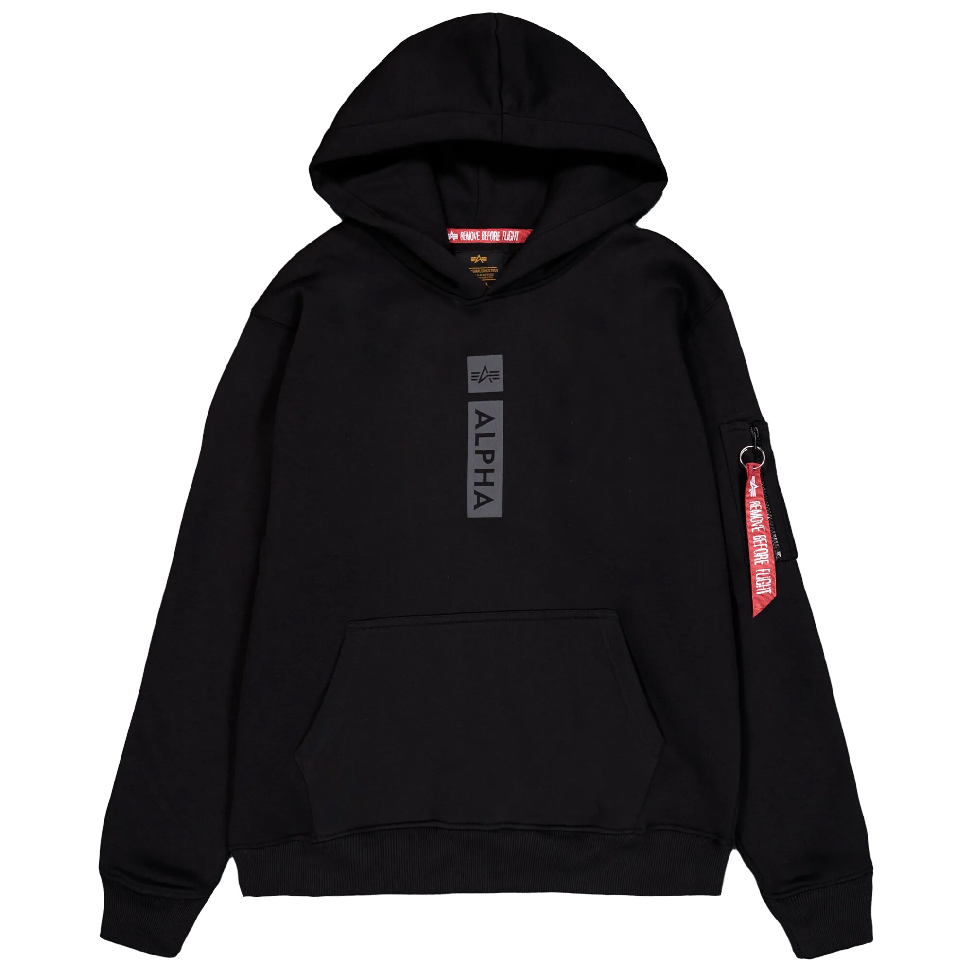 Alpha Industries - Alpha Puff Print Hoodie - Sweatshirt - Black