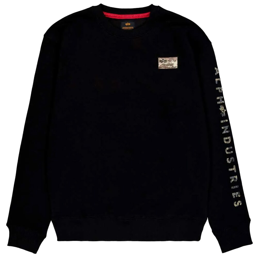 Alpha Industries - Camo Sleeve Crewneck - Sweatshirt - Black