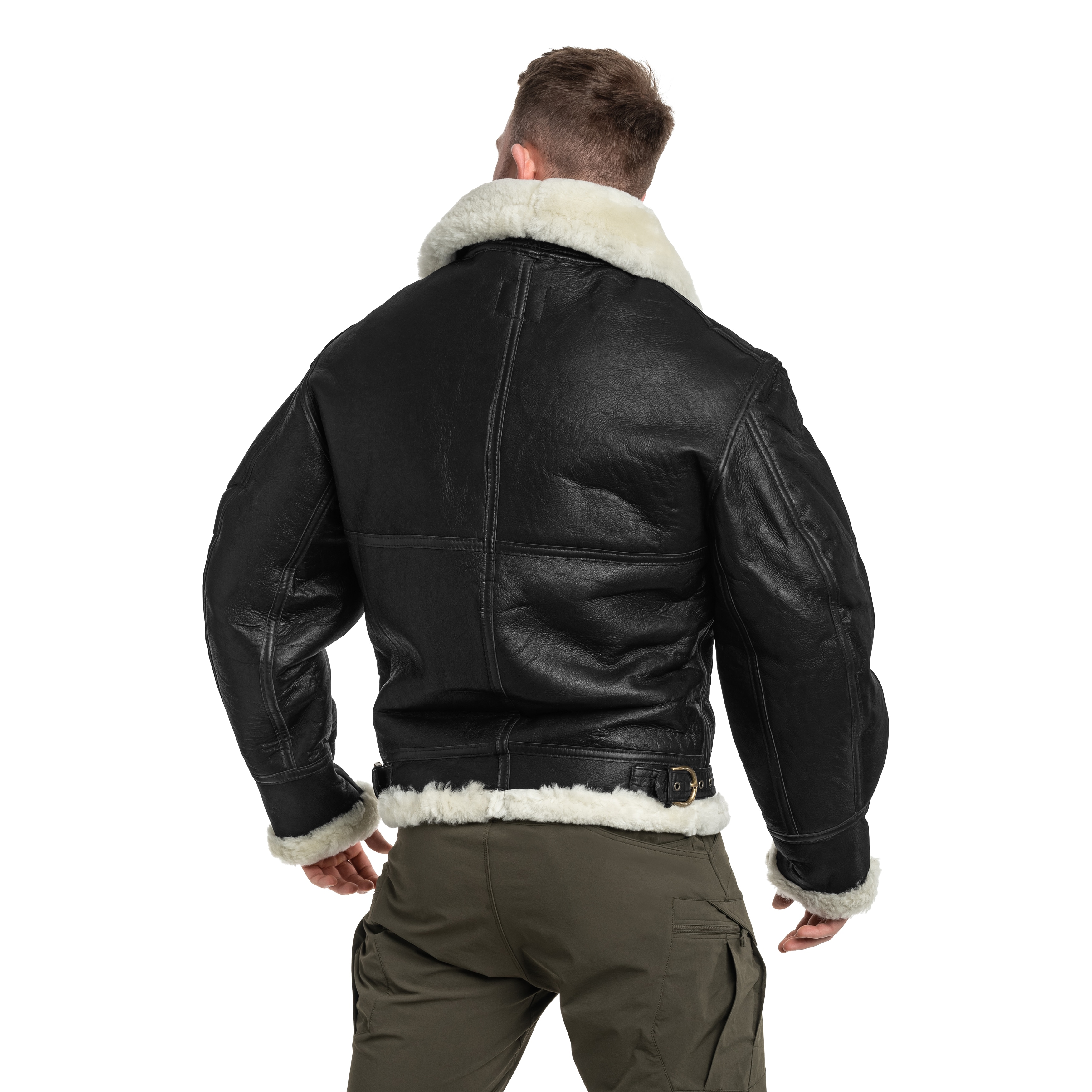 Mil-Tec - US B3 Sheepskin Leather Jacke - Brown