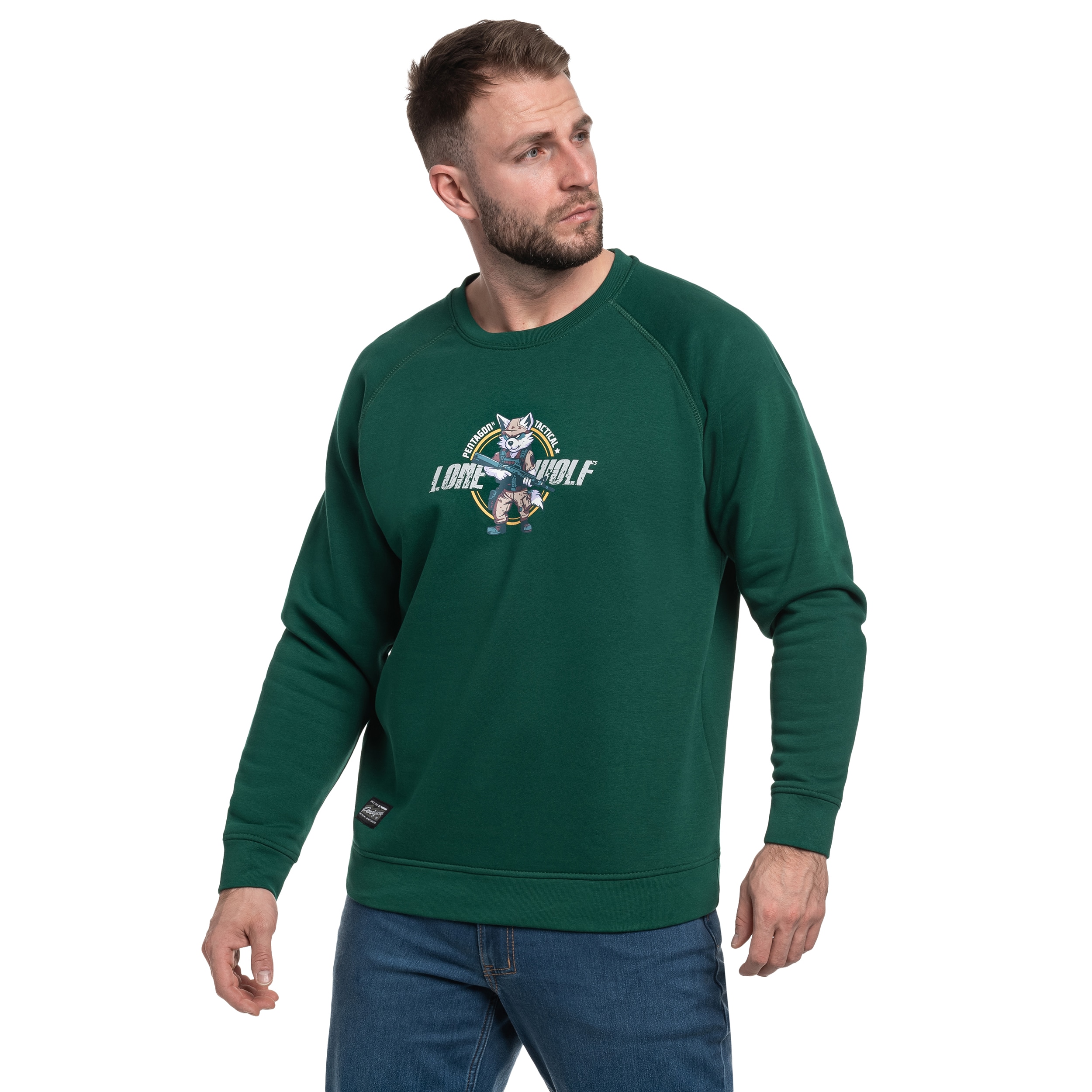 Pentagon - Hawk Lone Wolf Sweatshirt - Springbok Green