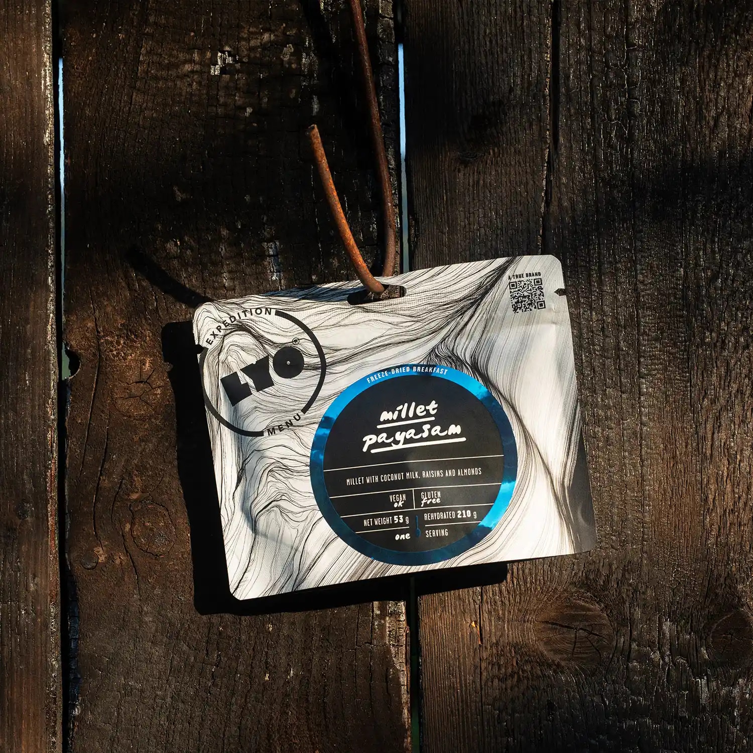 LYOFOOD - Gefriergetrocknete Nahrung - Hirsebrei mit Kokosdrink, Rosinen und Mandeln 53 g/244 kcal