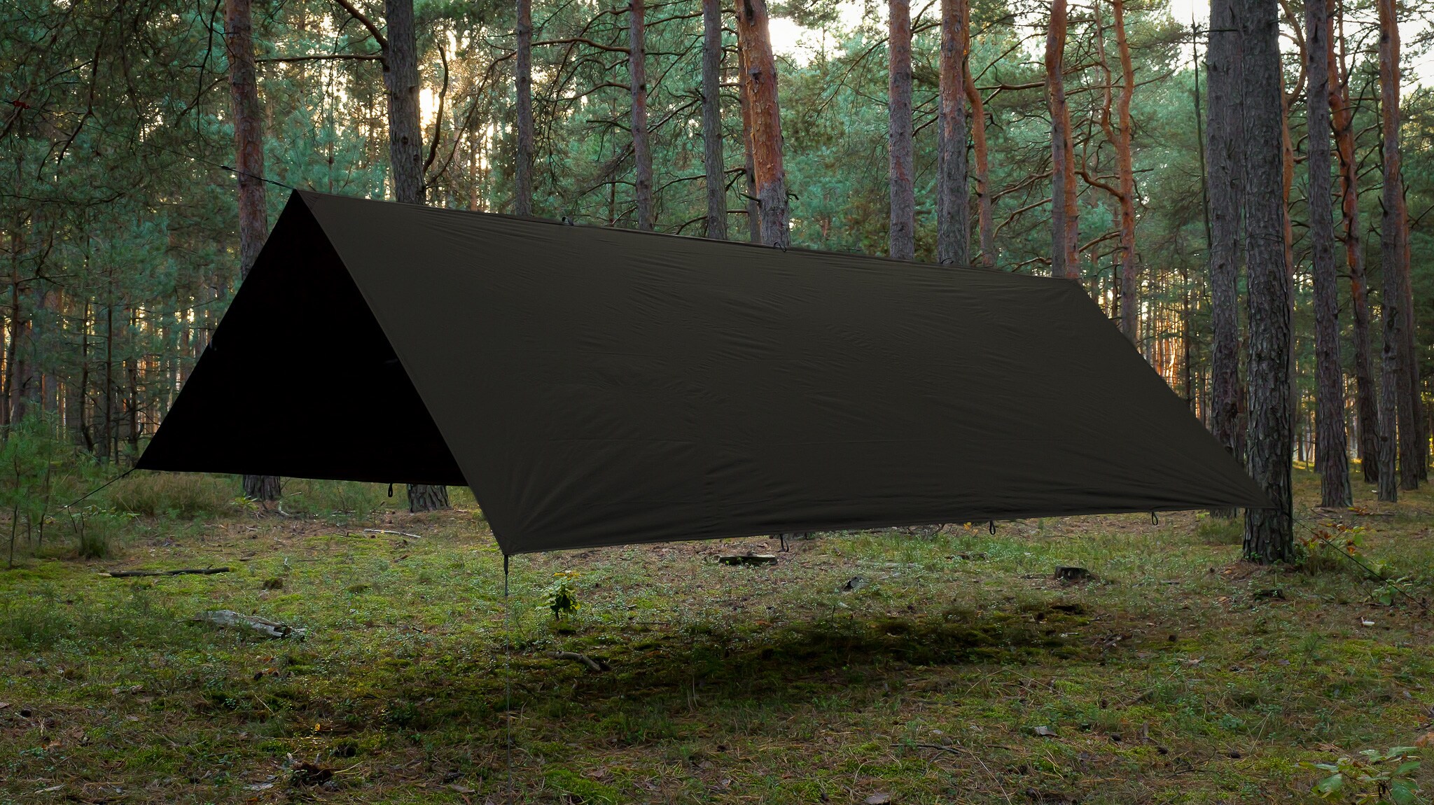 TigerWood - Tarp T2 Biwakplane 3 x 3 m - Dark Khaki