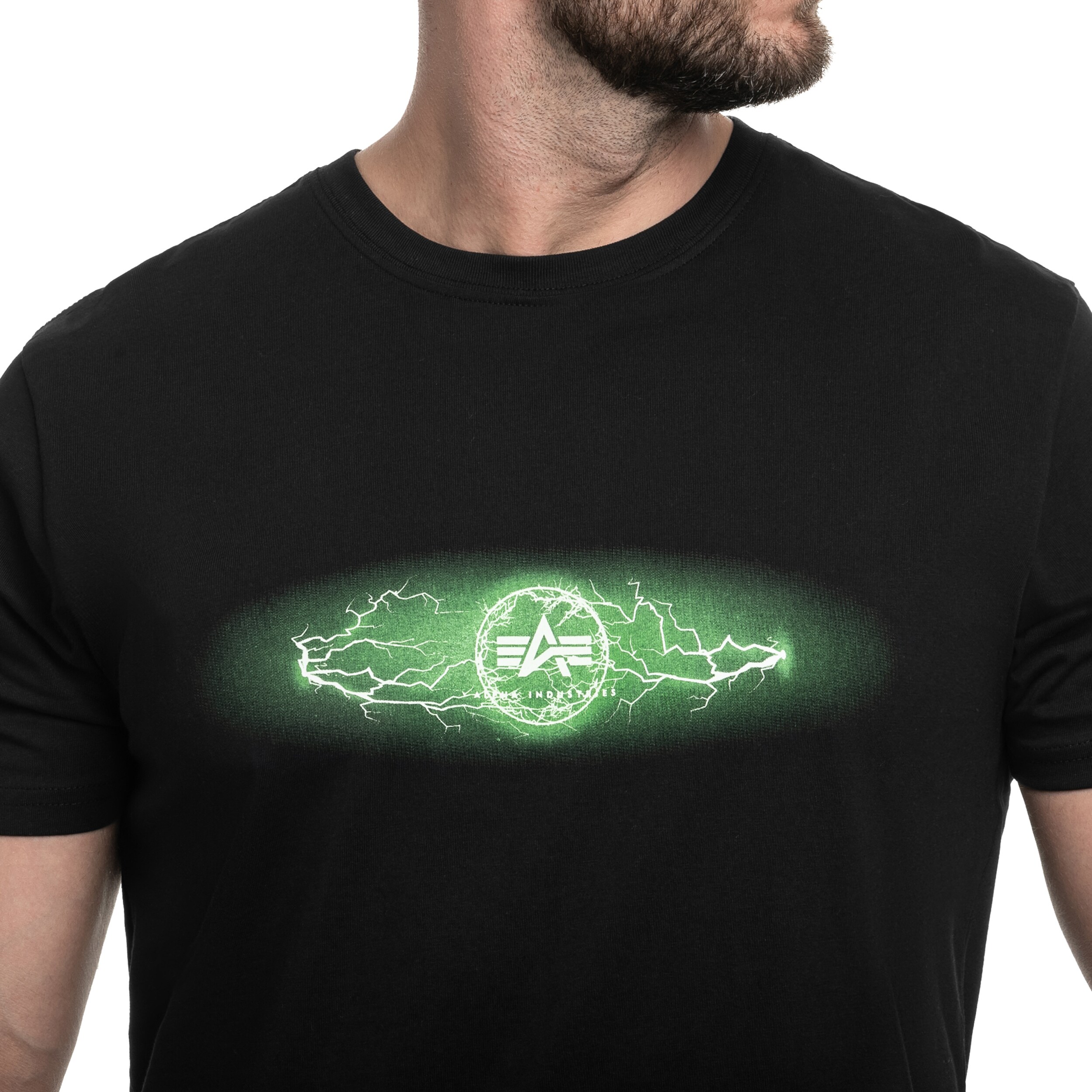 Alpha Industries - Lightning T-Shirt - Black/Poison Green