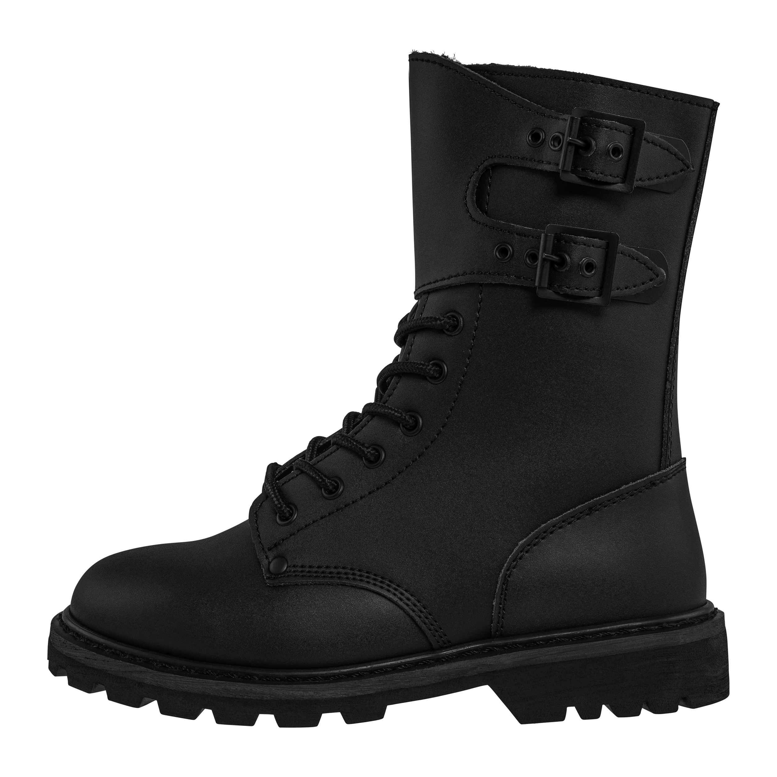 Mil-Tec - French Action Leather Combat Boots - Schuhe - Black