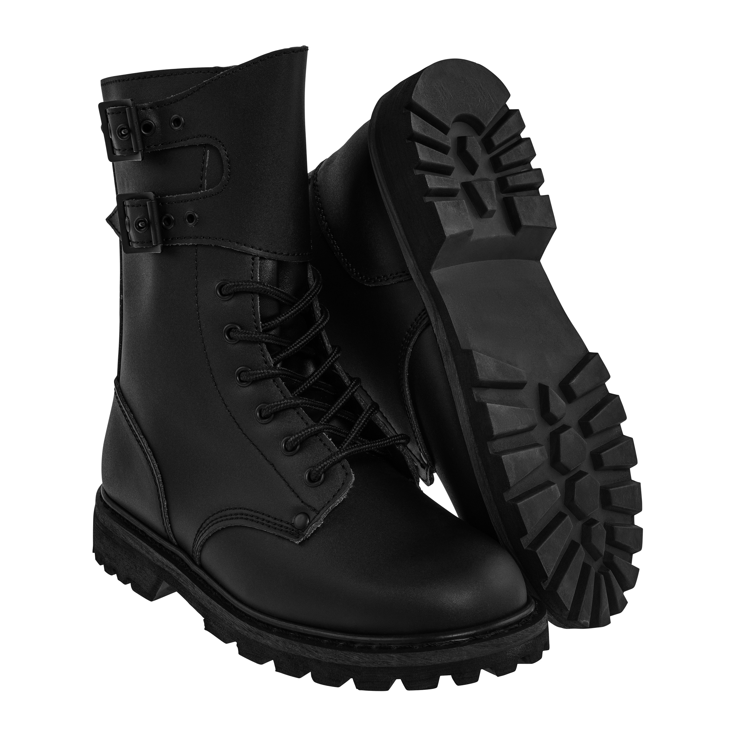 Mil-Tec - French Action Leather Combat Boots - Schuhe - Black