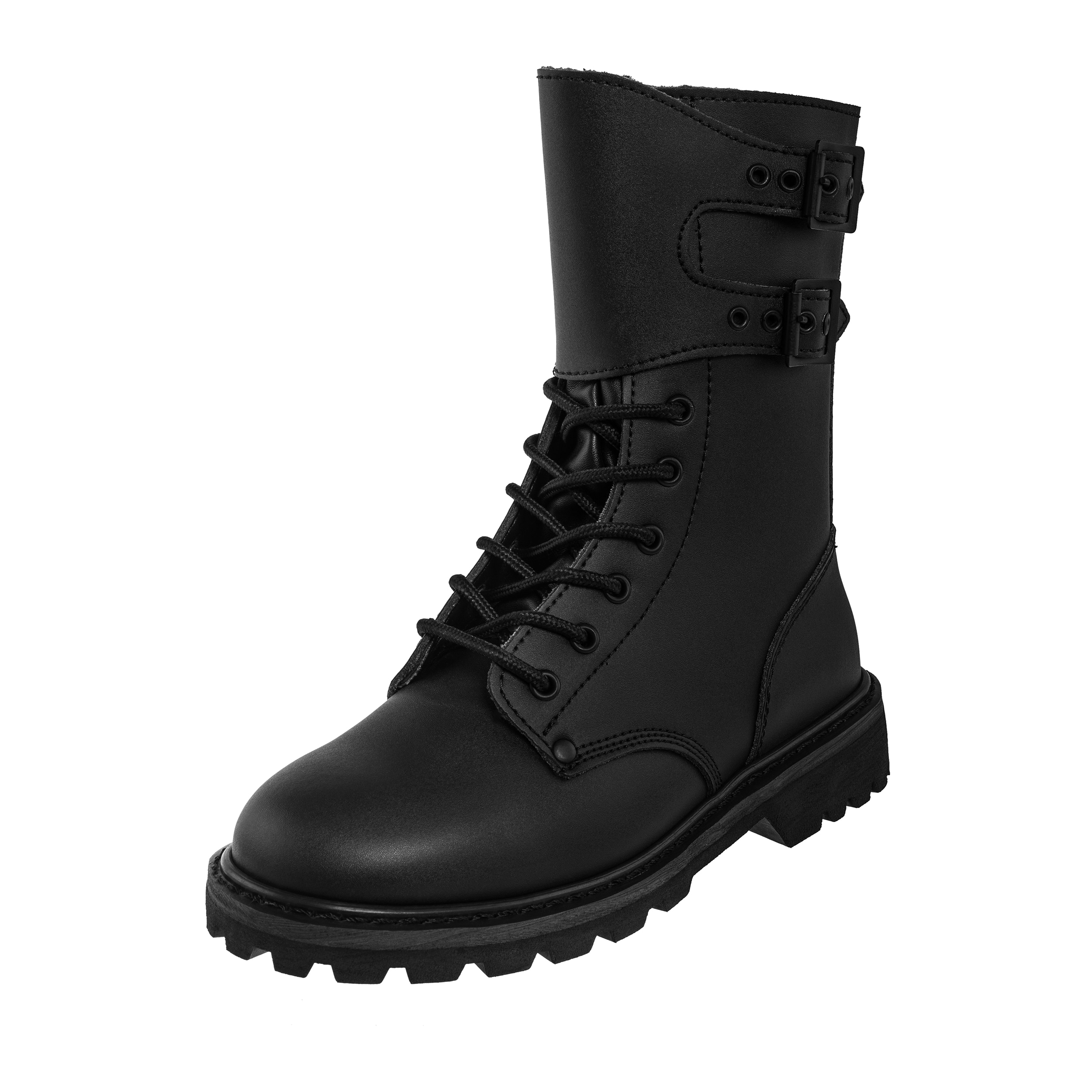 Mil-Tec - French Action Leather Combat Boots - Schuhe - Black