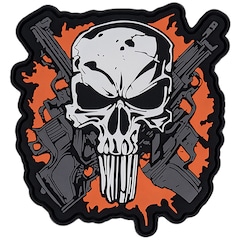 101 Inc. - 3D PVC Punish Skull Crossed Guns - Aufnäher 