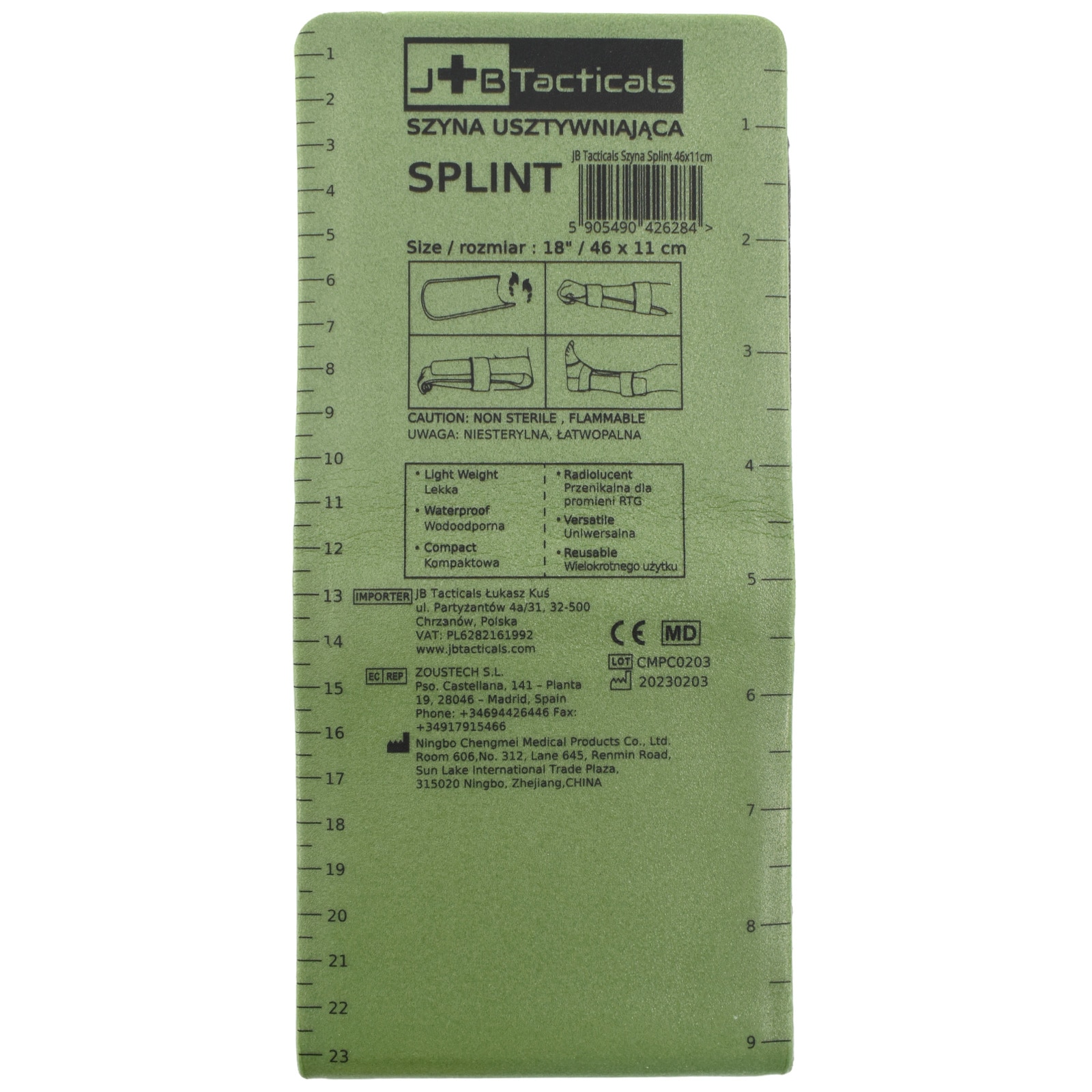 JB Tacticals - Splint Stabilisierungsschiene 46 x 11 cm