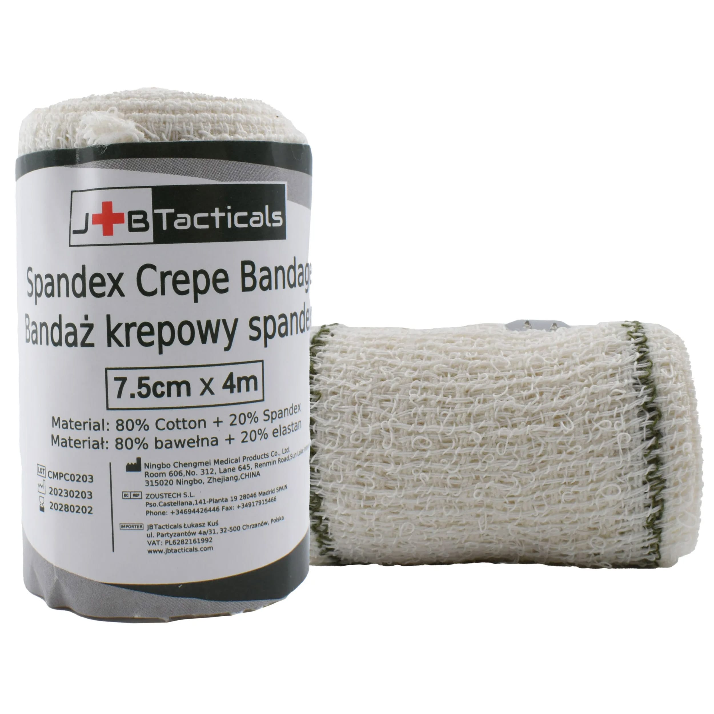 JB Tacticals - Spandex Crepe Bandage - Elastische Bandage 7,5 cm x 4 m