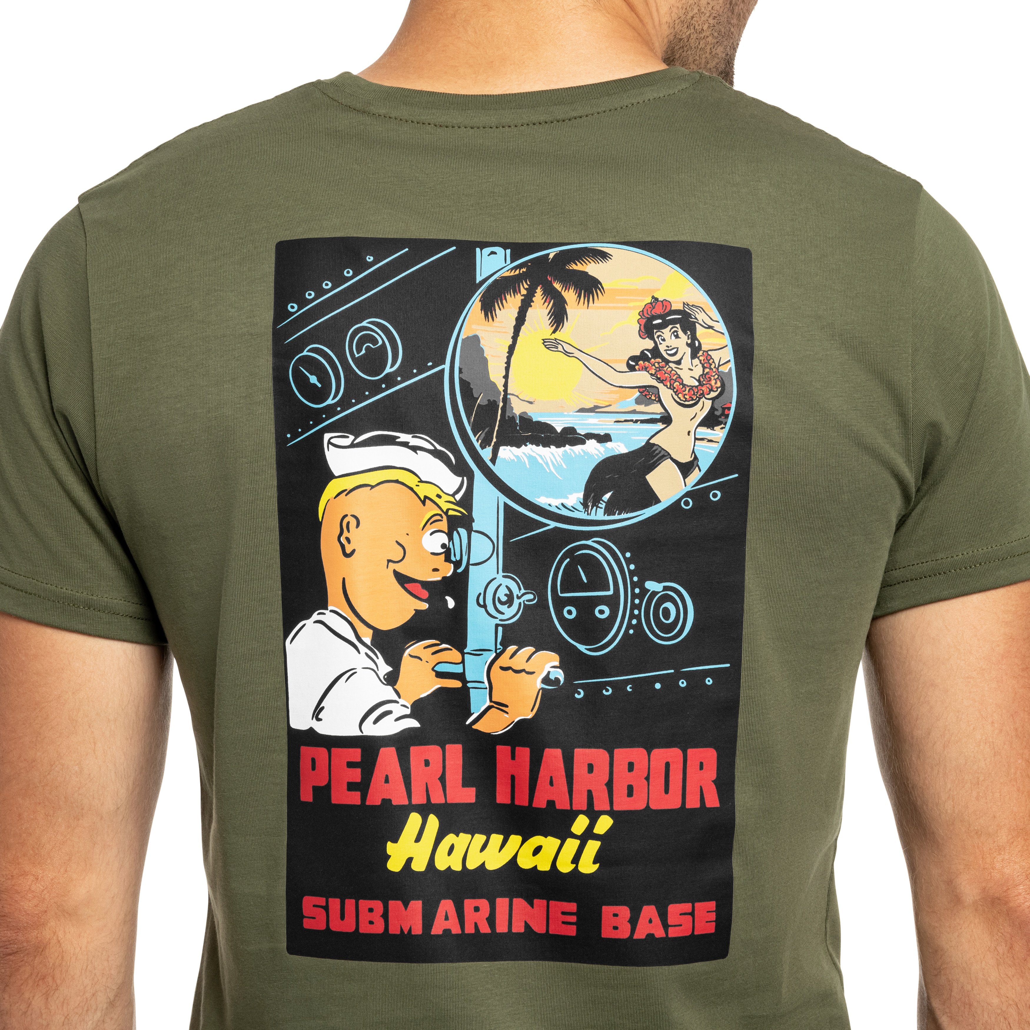 Alpha Industries - Pearl Harbor Back Print T-Shirt - Dark Olive