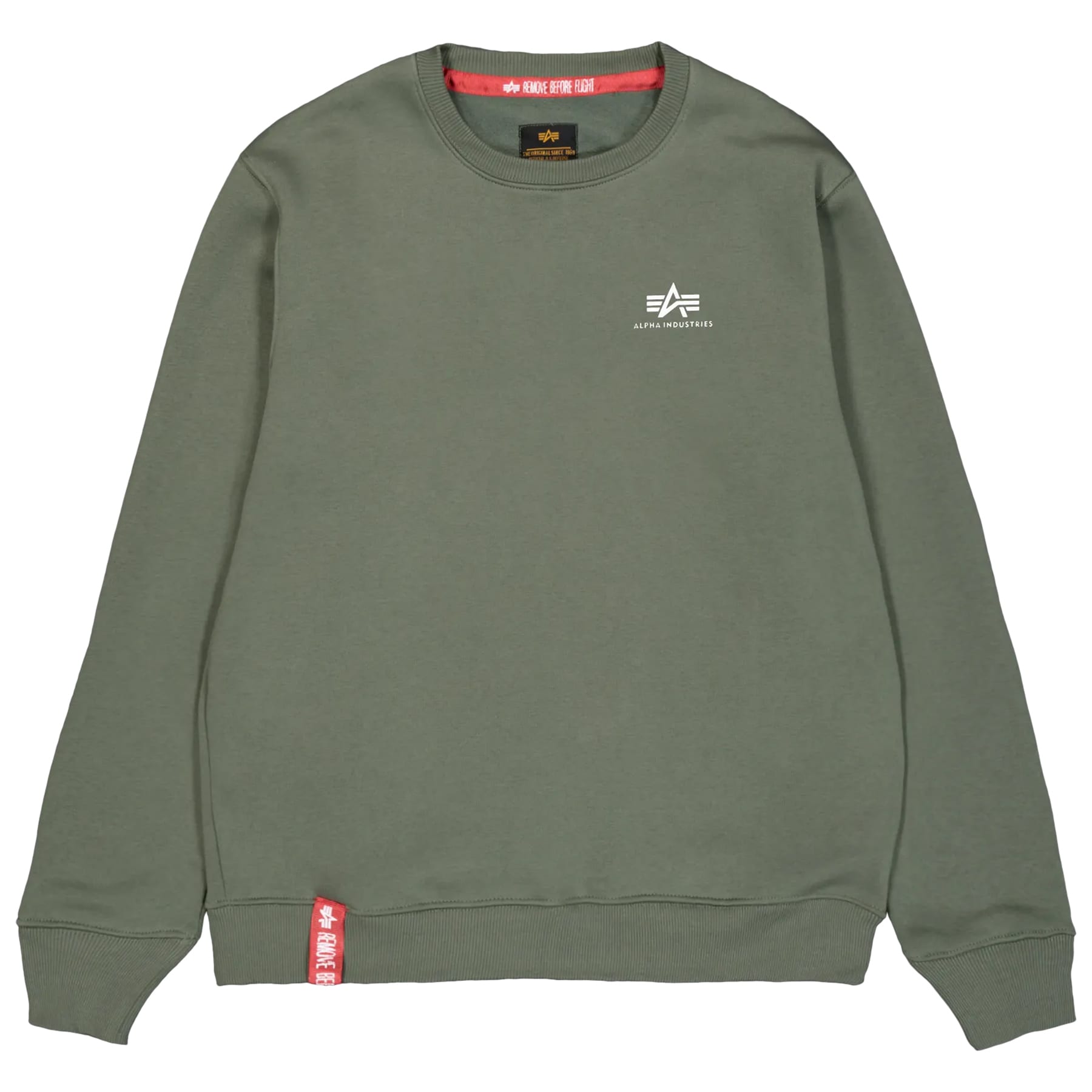 Alpha Industries - Basic Pullover kleines Logo Sweatshirt - Dark Olive