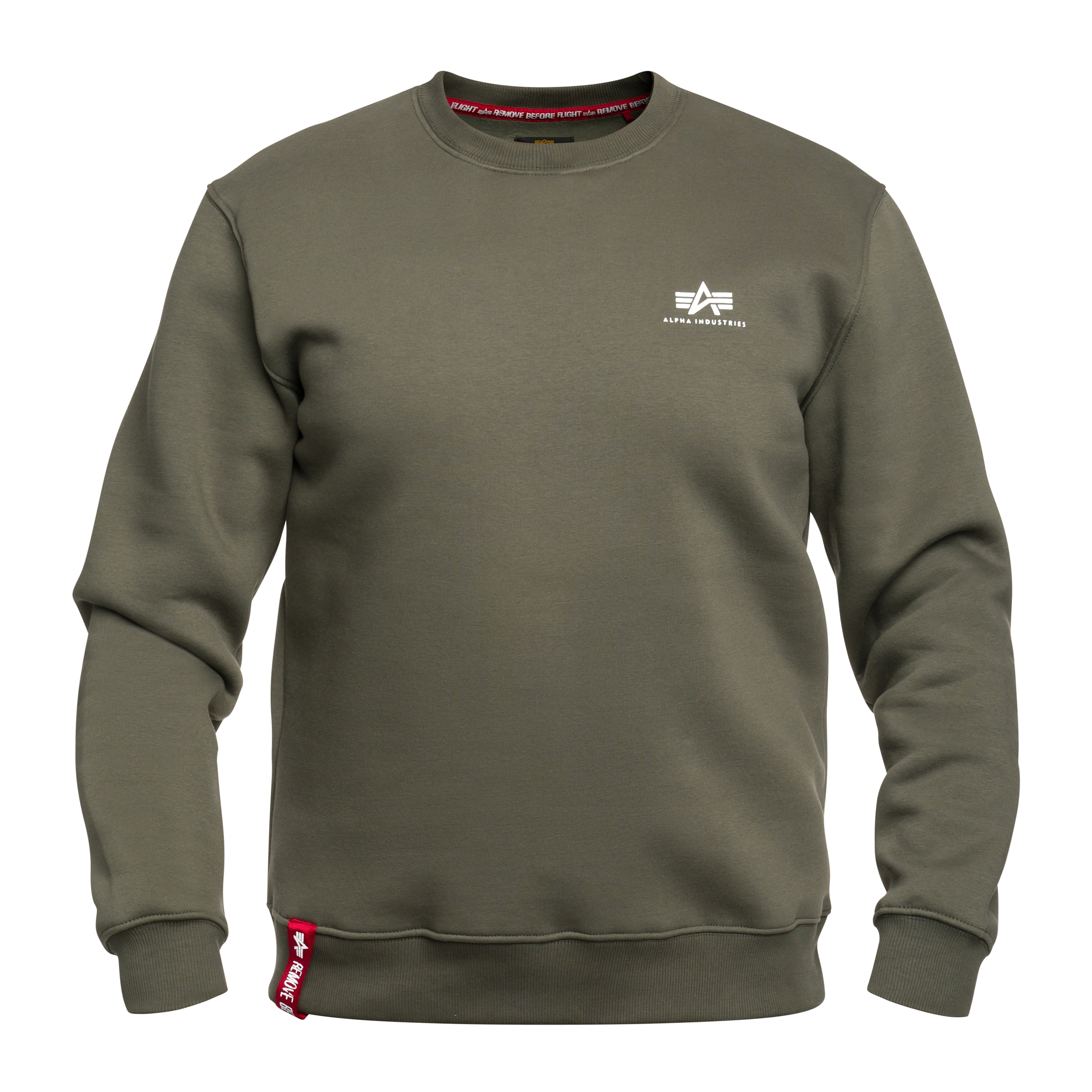 Alpha Industries - Basic Pullover kleines Logo Sweatshirt - Dark Olive