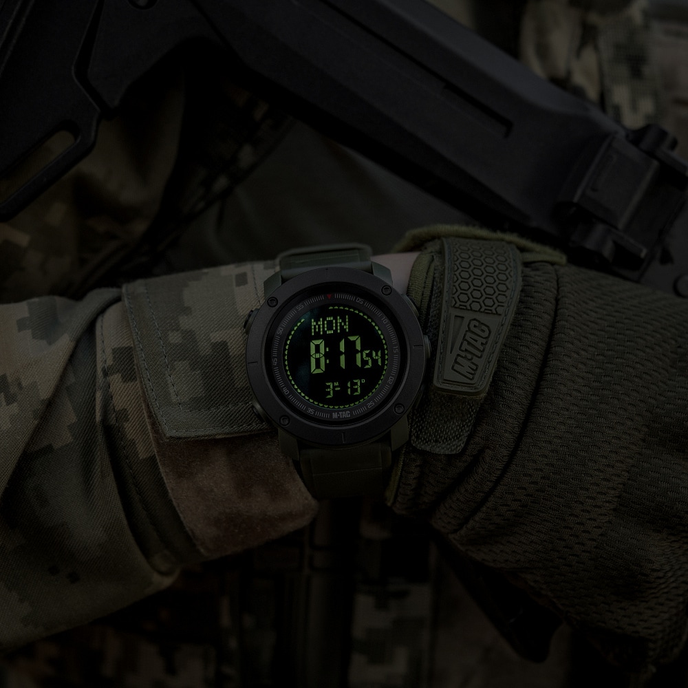 M-Tac - Taktische Armbanduhr mit Kompass 2095 - Army Green