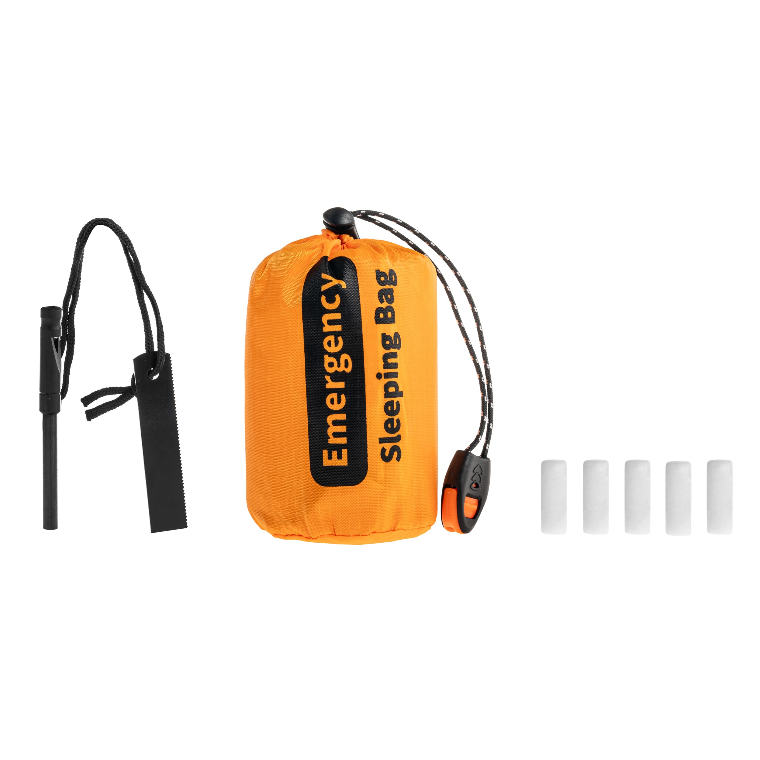MFH - Fox Outdoor Orange - Thermoschlafsack + Feuerstein + Feuerstarter - Set