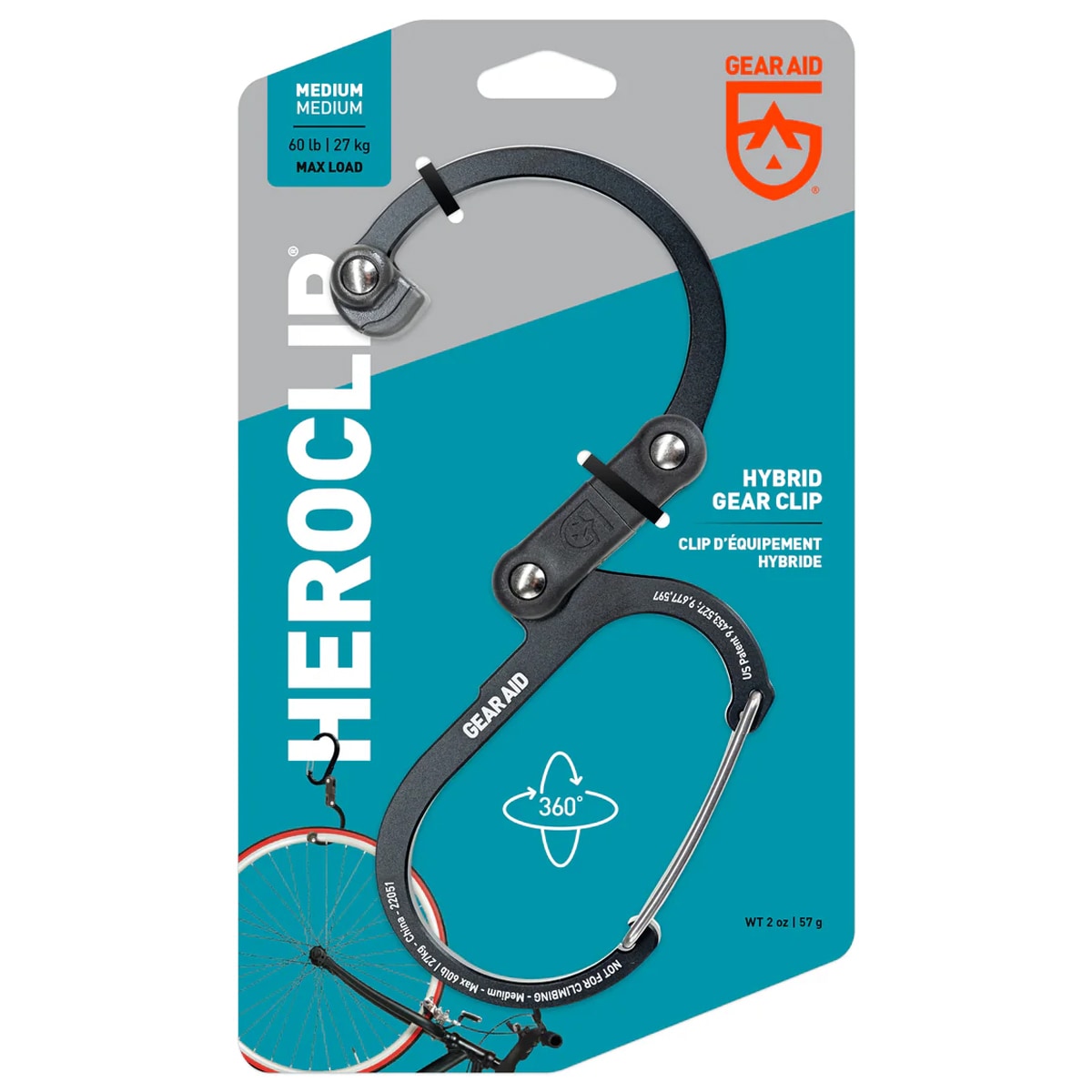 Gear Aid - Heroclip Medium Karabiner - Stealth Black