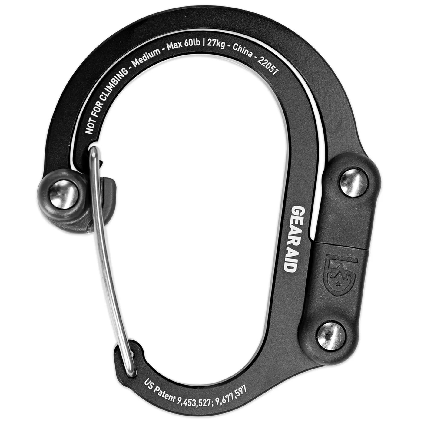 Gear Aid - Heroclip Medium Karabiner - Stealth Black