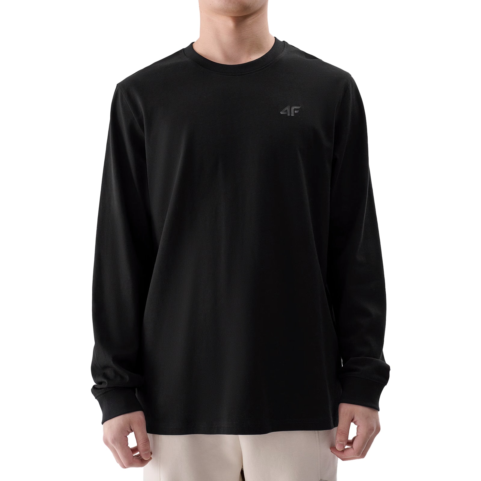 4F - Longsleeve Regular - Langarmshirts - Schwarz