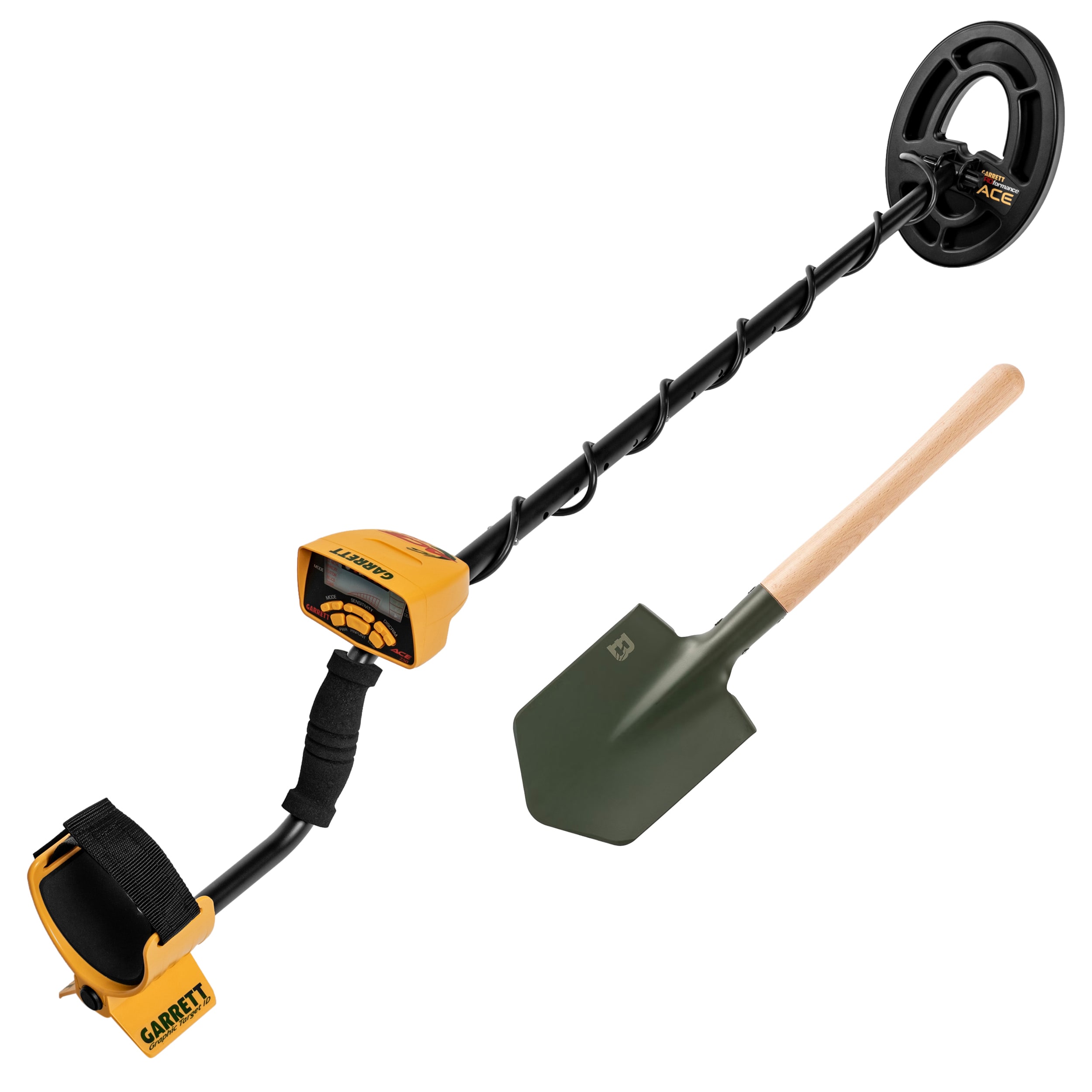 Garrett ACE 250 Metalldetektor + Badger Outdoor Forces Klappspaten - Set