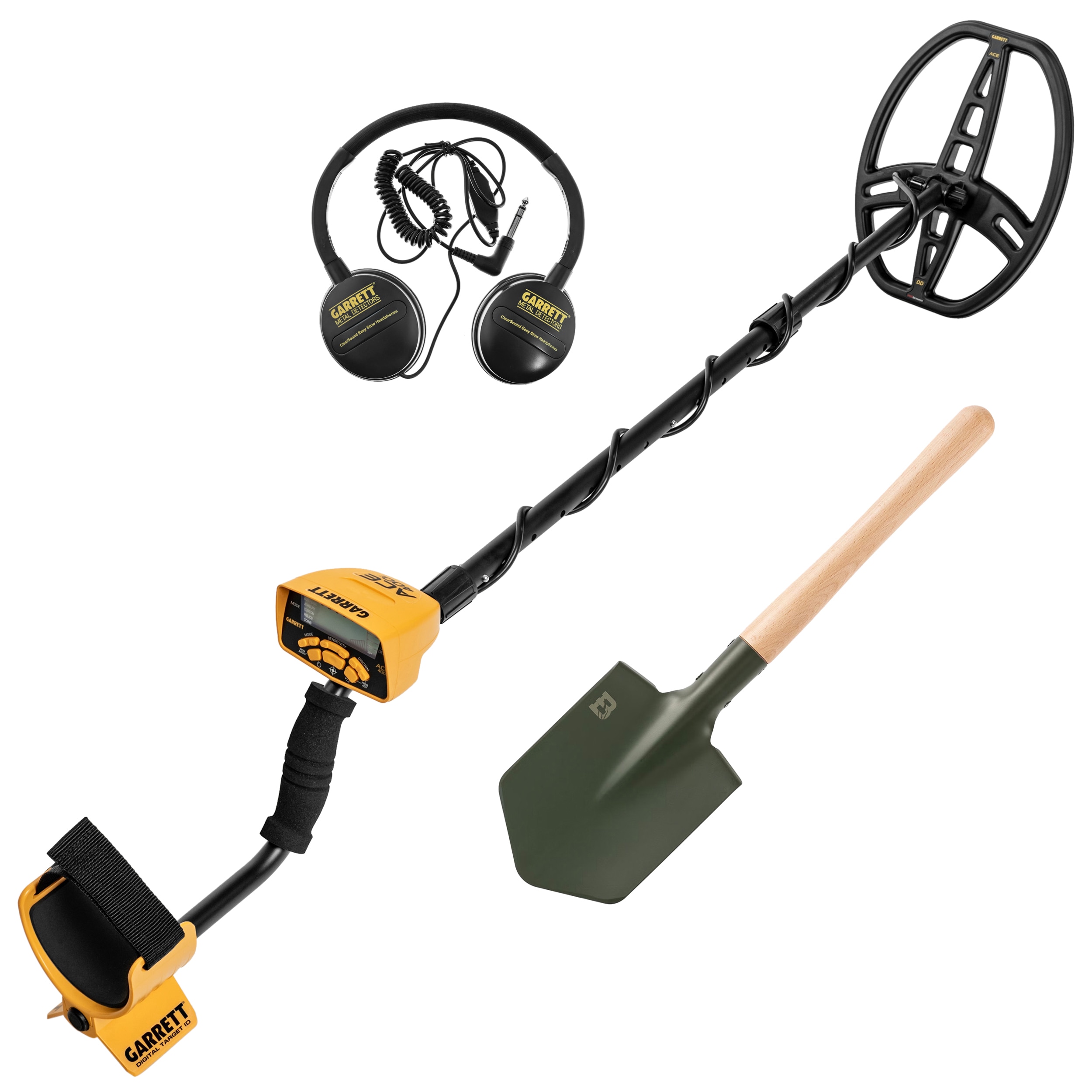 Garrett ACE 400i Metalldetektor + Badger Outdoor Forces Klappspaten - Set