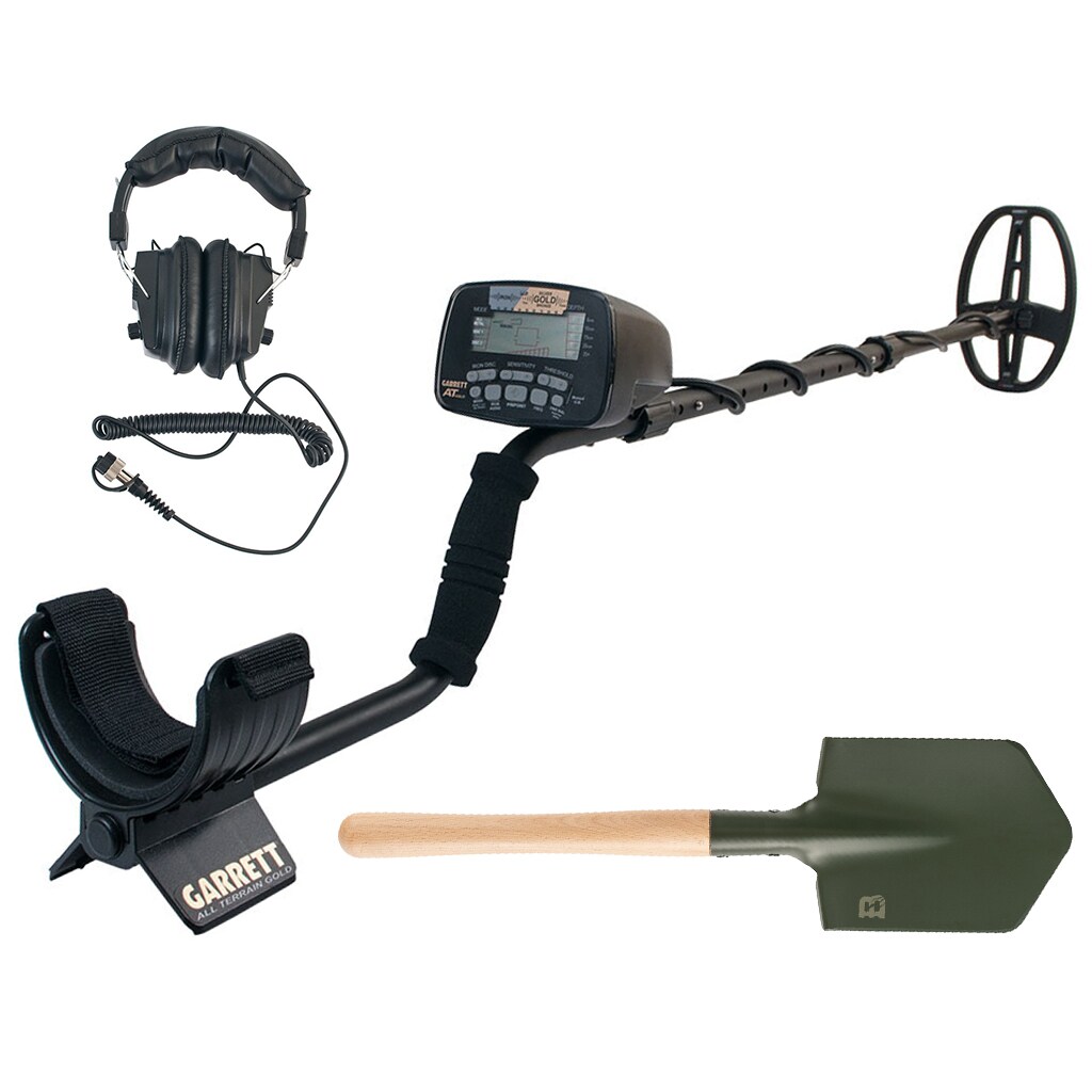 Garrett AT Gold Metalldetektor + Badger Outdoor Forces Shovel Klappspaten - Set