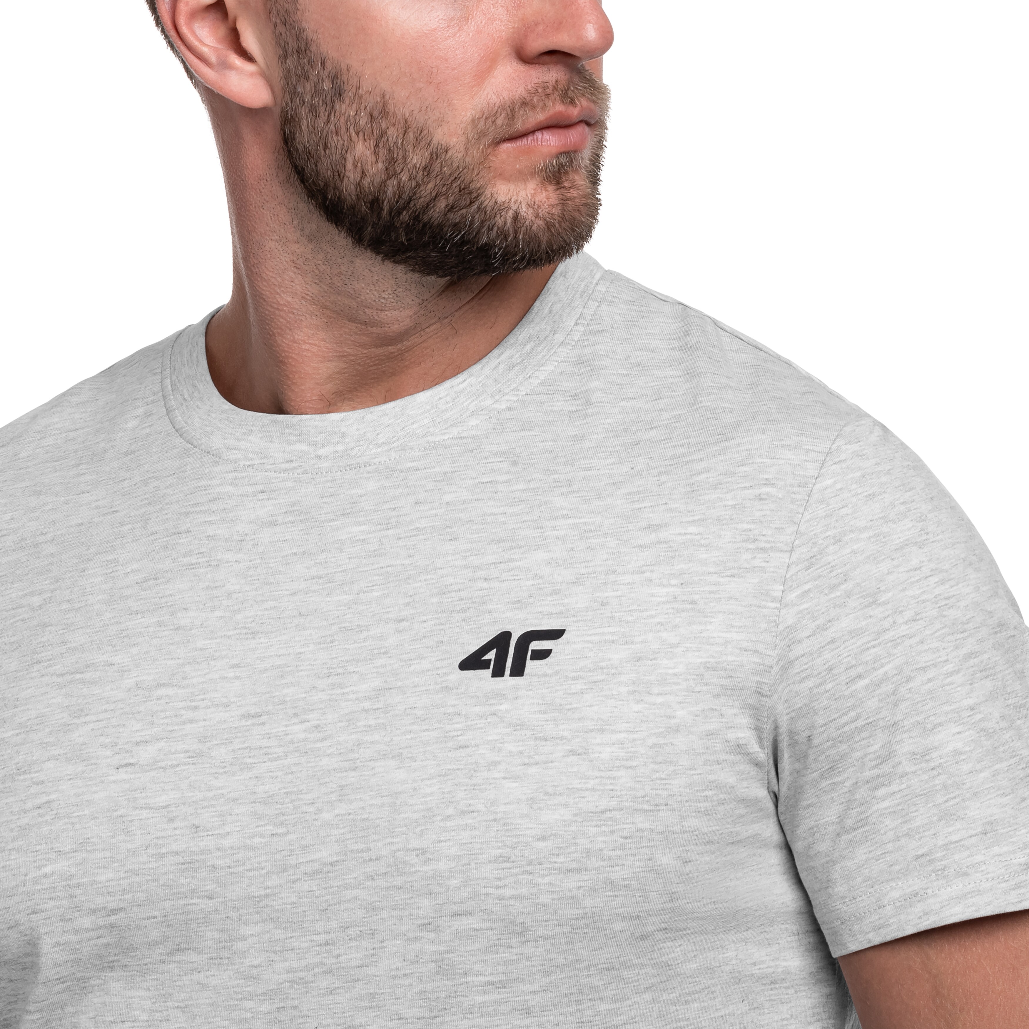 4F - M2256 T-Shirt - Kühles Hellgrau Melange