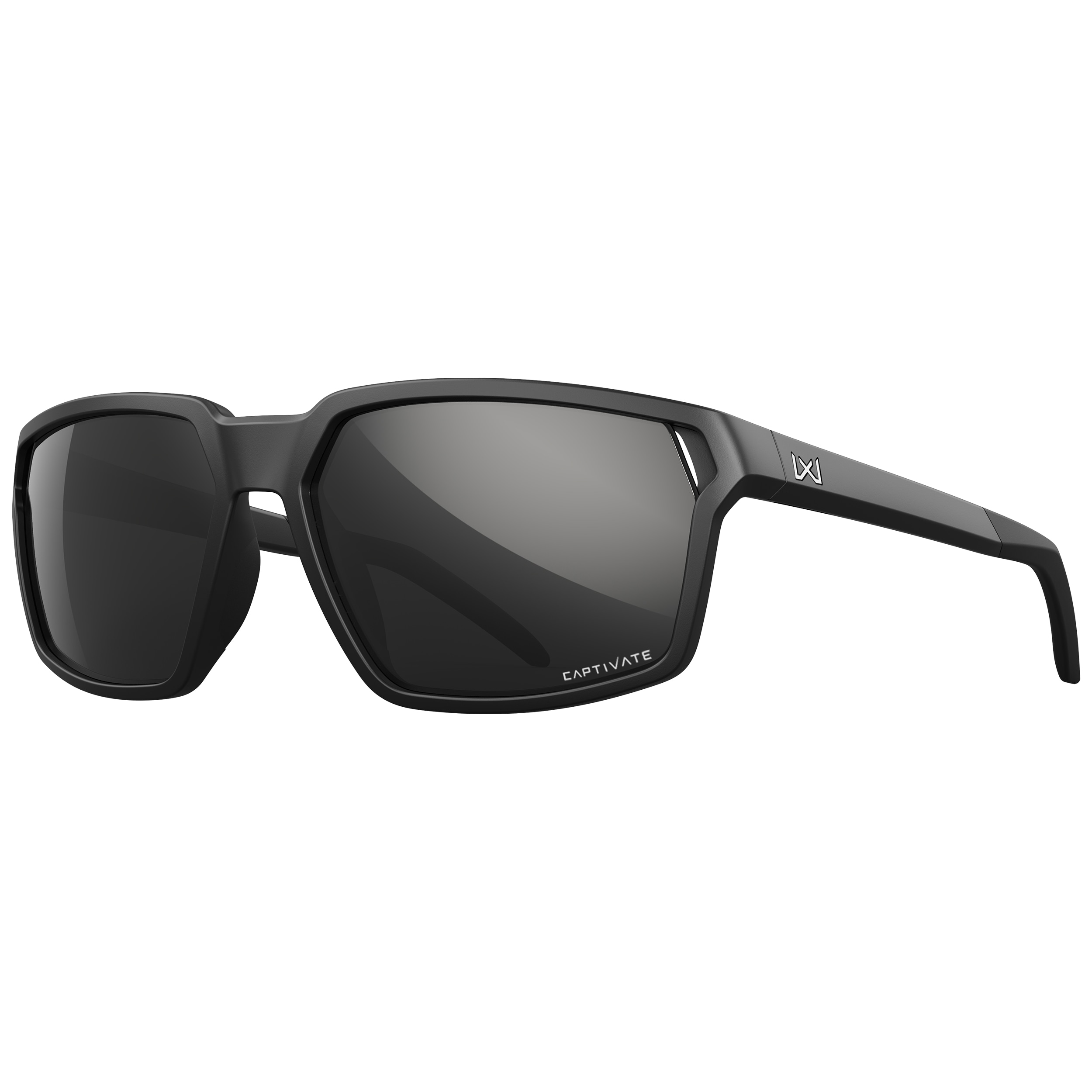 Wiley X - Sierra Polarized Matte Black Frame Taktische Schutzbrille - Black Mirror