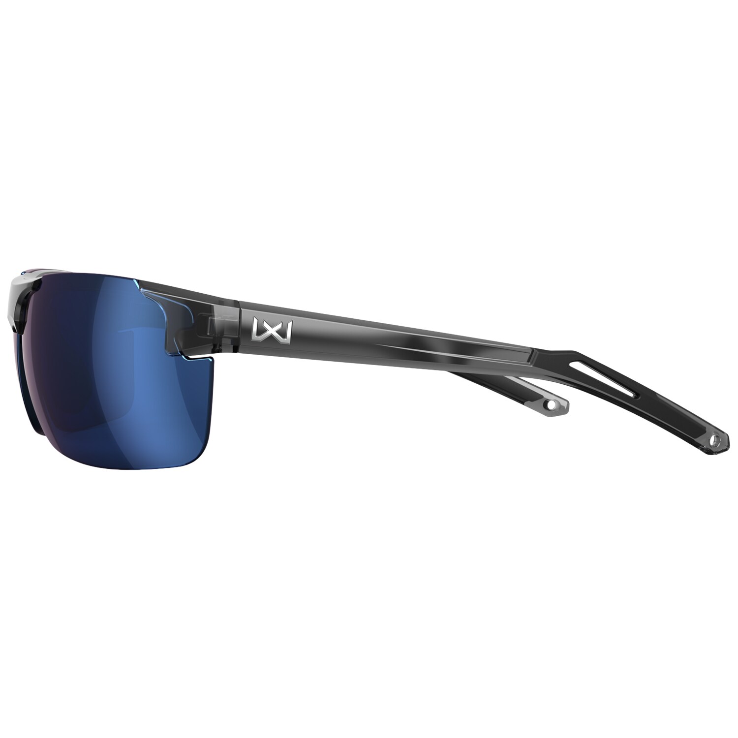 Wiley X - Prime Taktische Schutzbrille - Captivate Polarized Blue Mirror/Gloss Crystal Grey