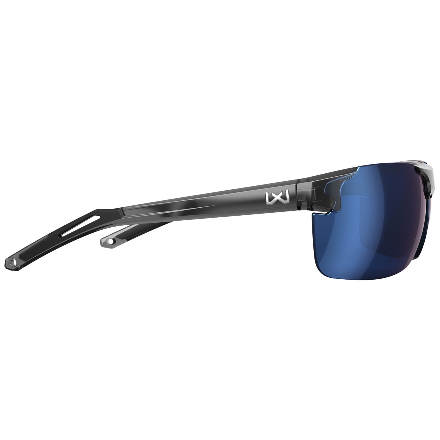 Wiley X - Prime Taktische Schutzbrille - Captivate Polarized Blue Mirror/Gloss Crystal Grey