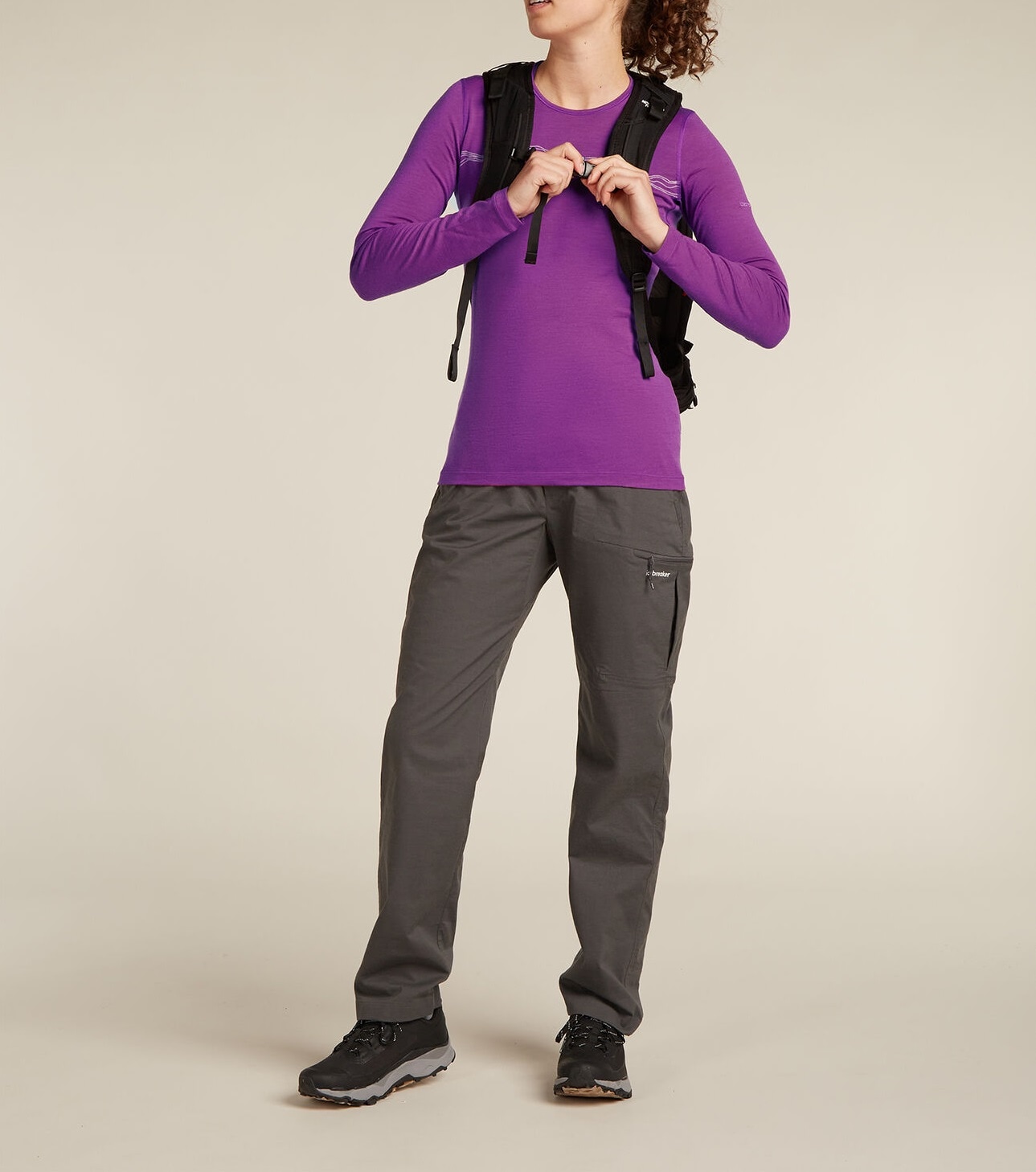 Icebreaker - Merino 200 Oasis Long Sleeve Crewe Mountain Pulse Thermal - Thermo T-Shirt für Damen - Passion