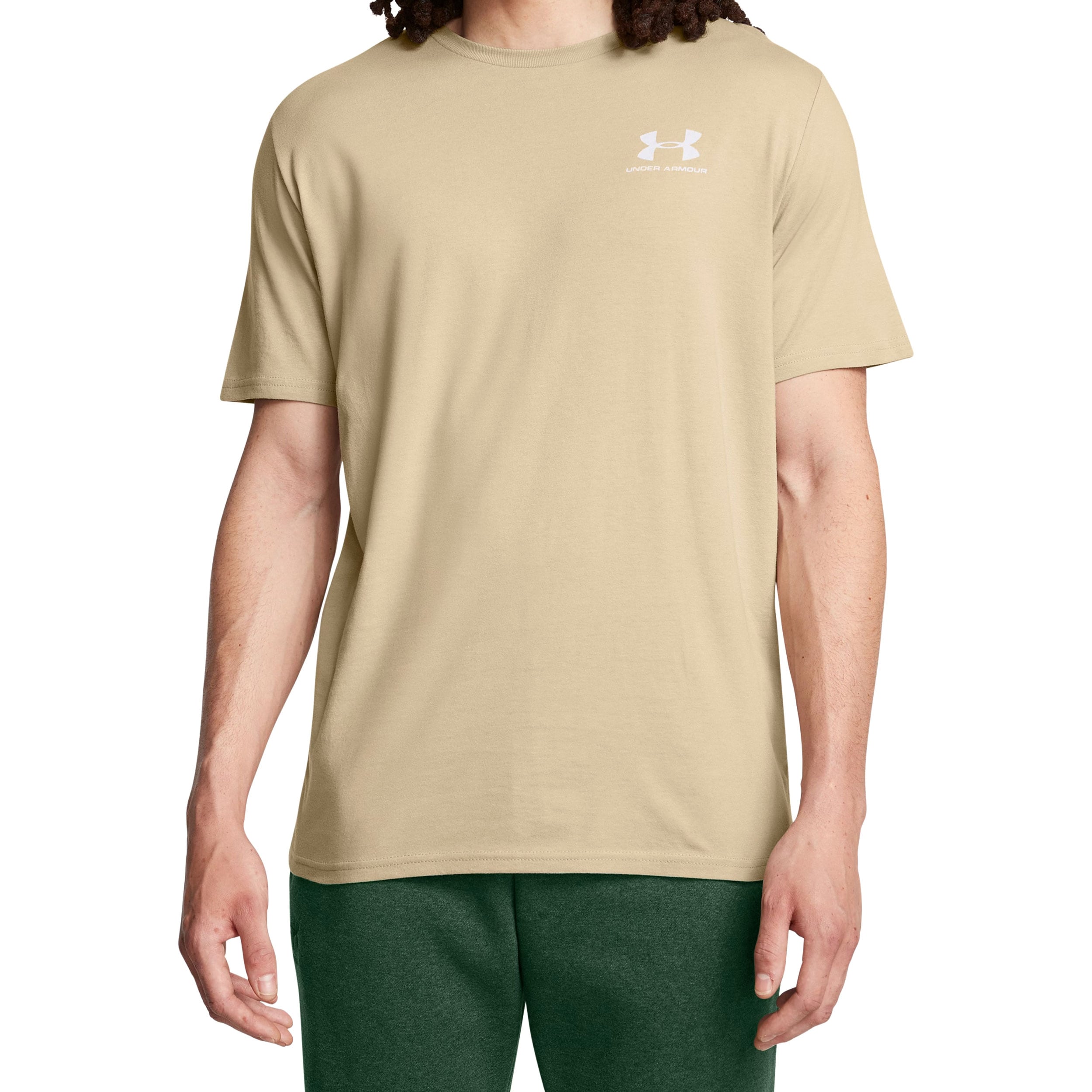 Under Armour - Left Chest Logo T-Shirt - City Khaki/White