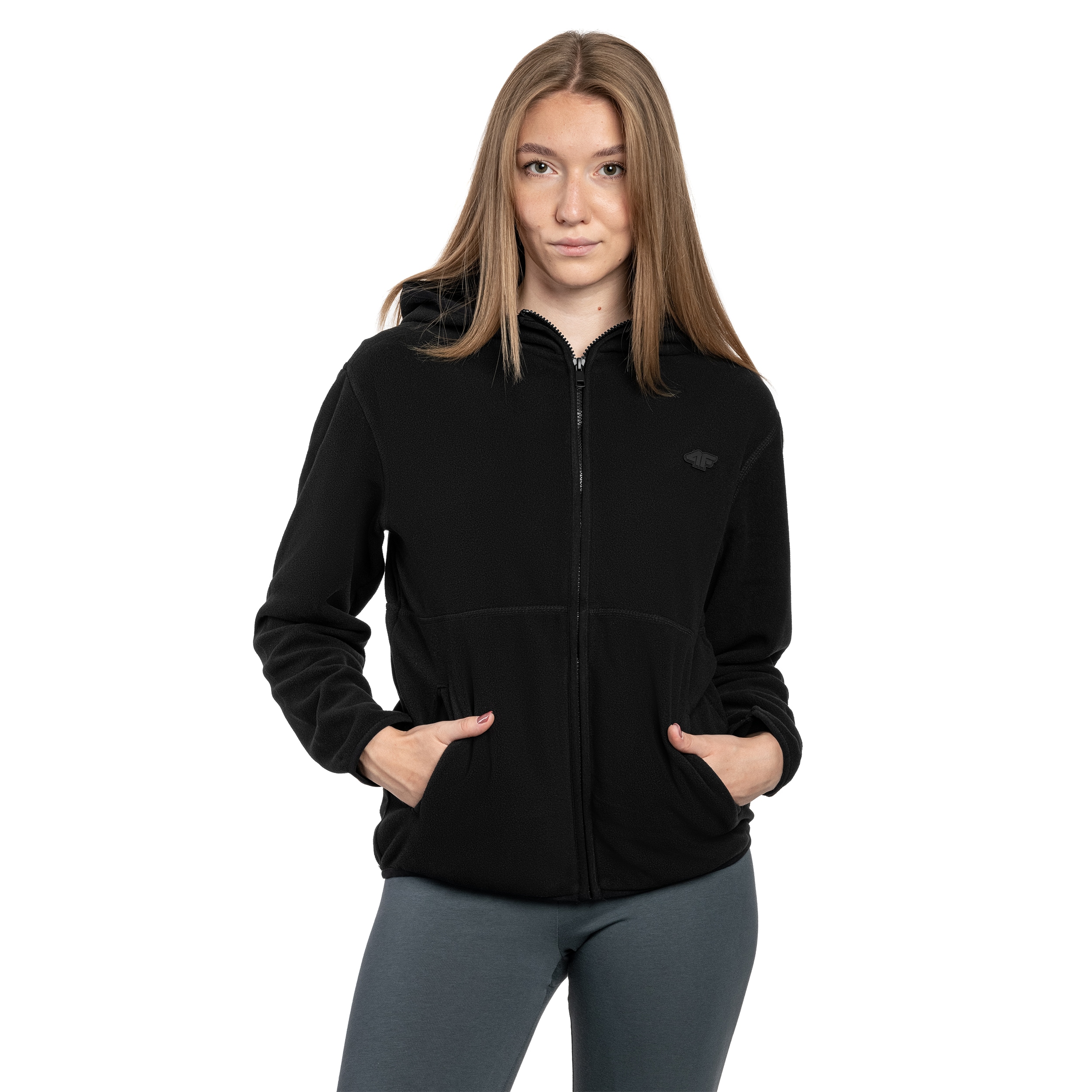4F - F315 Damen Fleecejacke - Schwarz