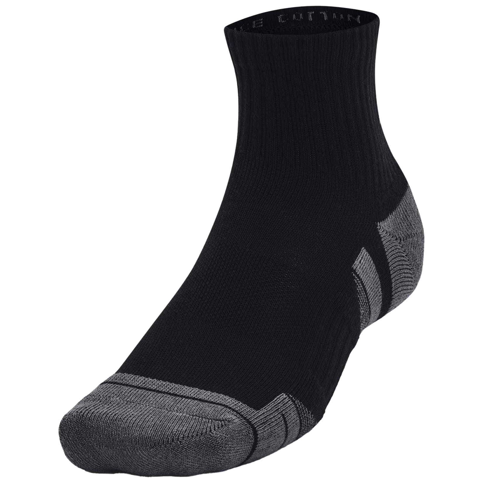 Under Armour - Performance Cotton Quarter Black/Pitch Gray Socken - 3 Paar