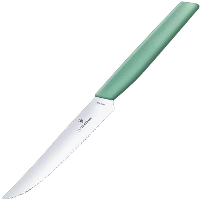 Victorinox - Swiss Modern Mint GreenKüchenmesser 12 cm - gezahnt mit scharfer Spitze